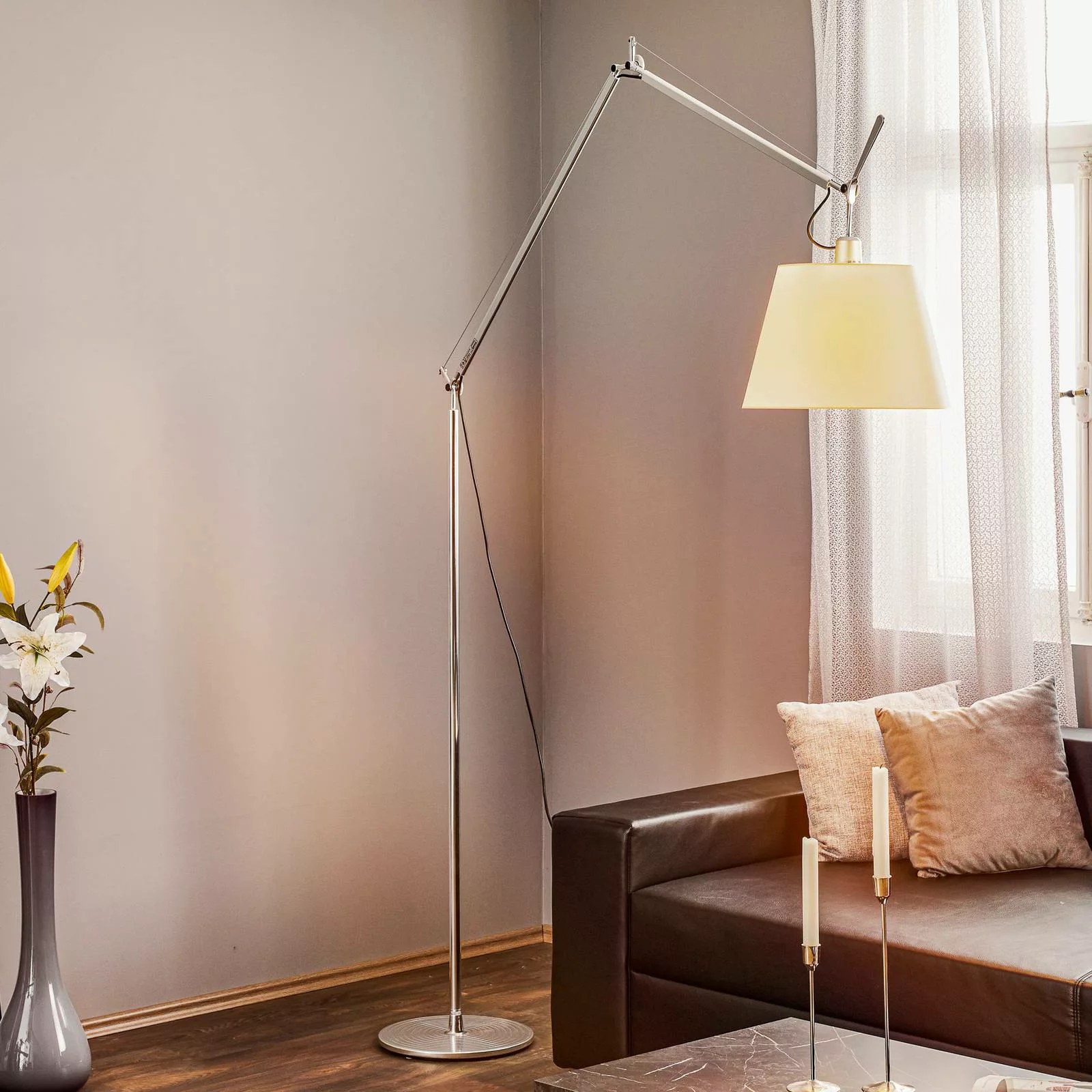 Artemide Tolomeo Mega - Stehlampe Pergamentschirm günstig online kaufen