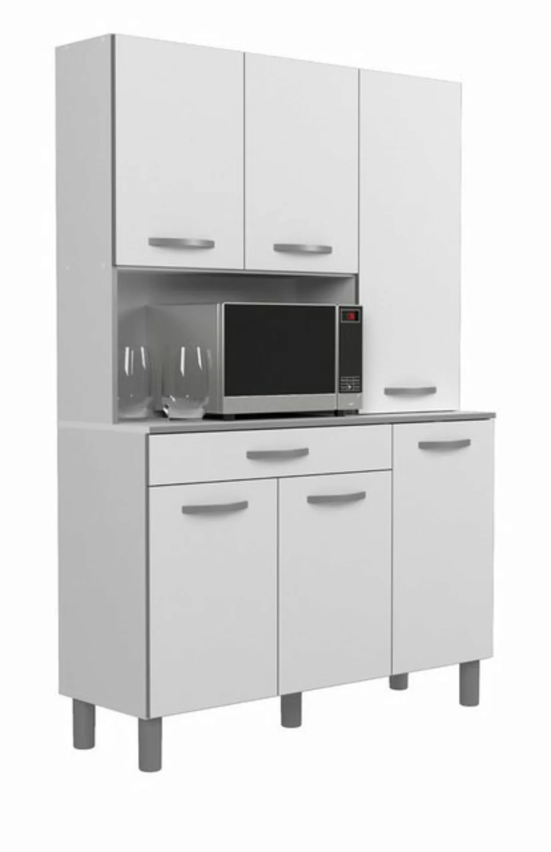 Parisot Küchenbuffet Spring (Buffetschrank 120 x 180 cm, weiß) 6-türig, mit günstig online kaufen