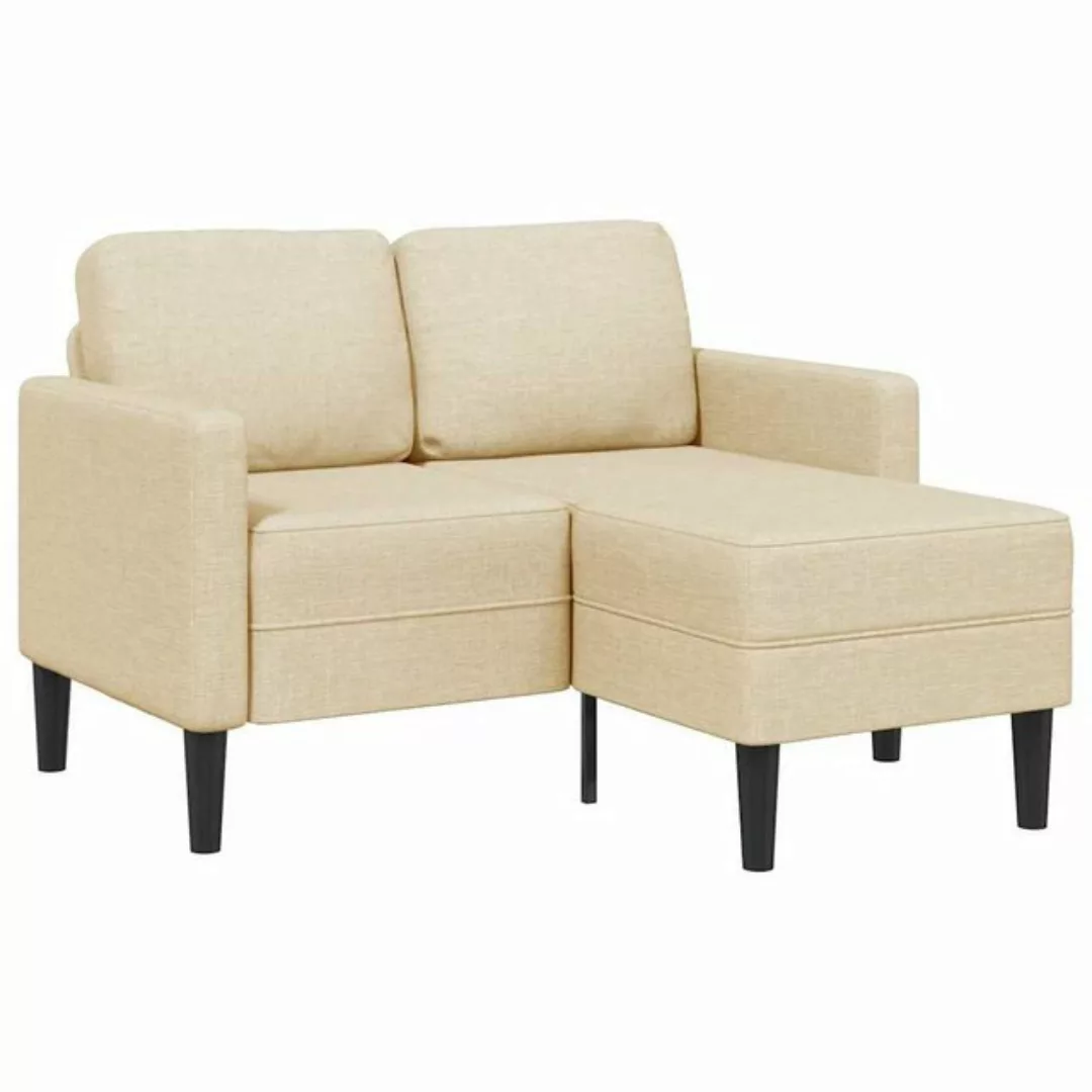 vidaXL Sofa 2-Sitzer-Sofa mit Chaiselongue L-Form Creme 125 cm Stoff günstig online kaufen