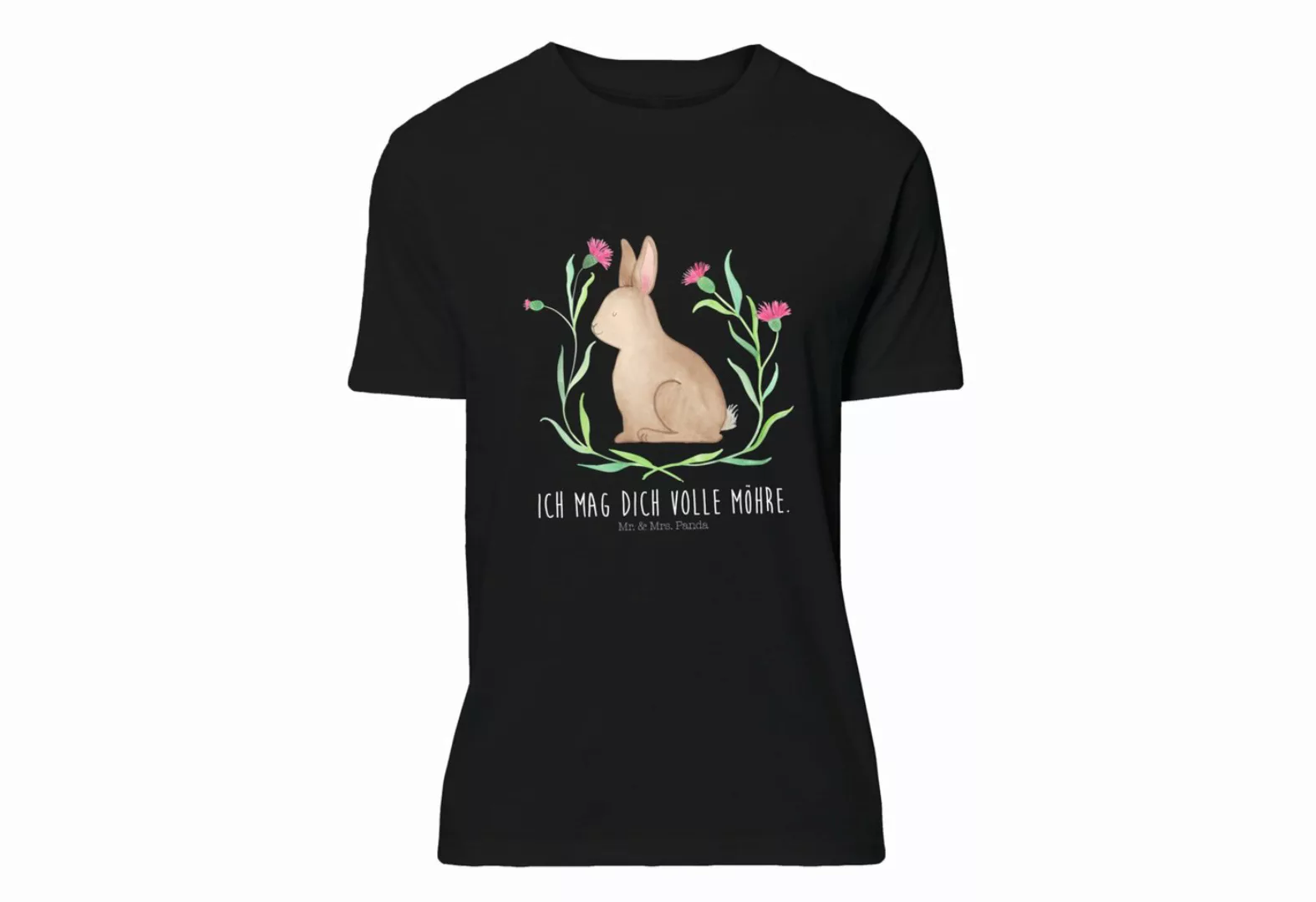 Mr. & Mrs. Panda T-Shirt Hase sitzend - Schwarz - Geschenk, Osterhase, Gesc günstig online kaufen