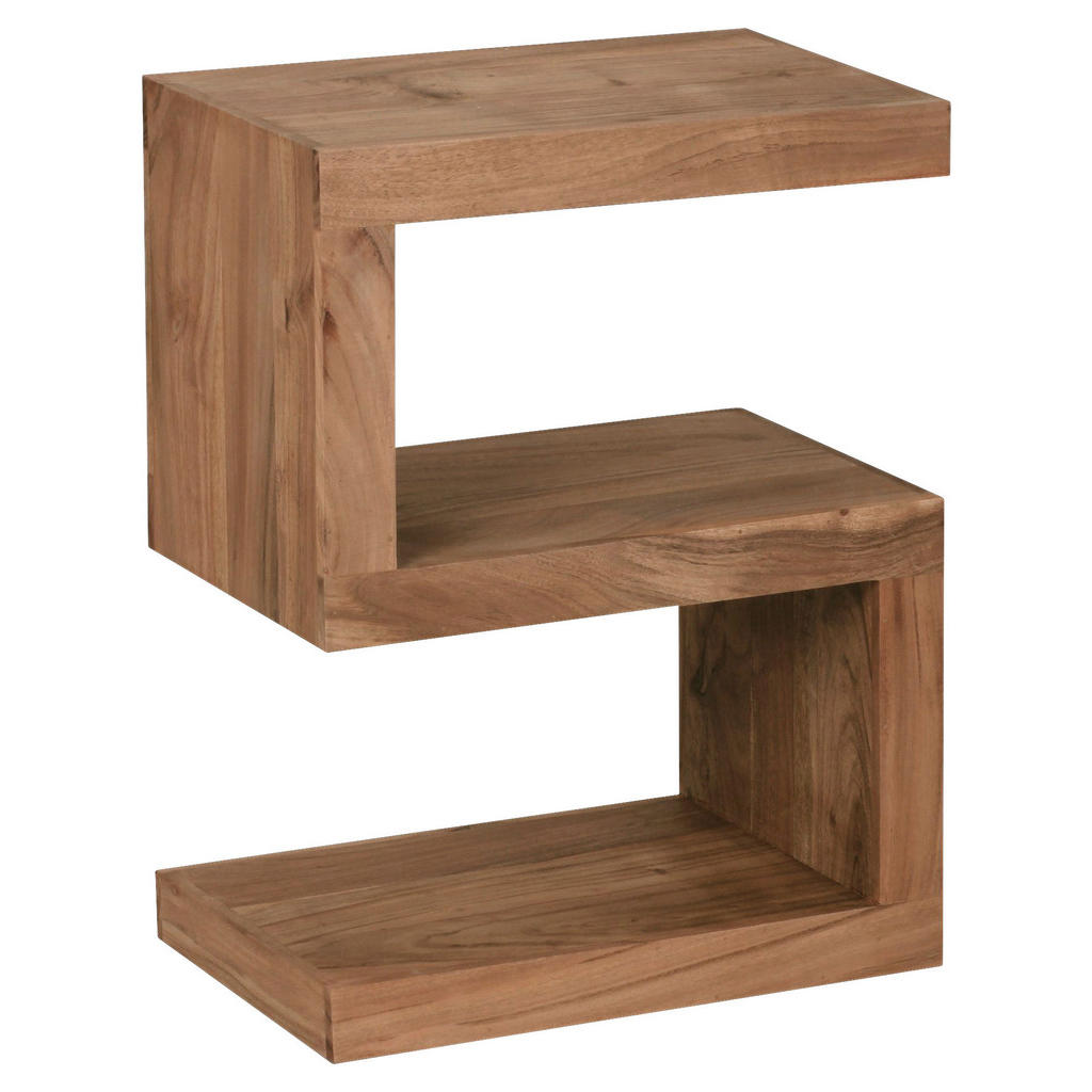 Beistelltisch MUMBAI Massivholz Akazie S Cube 60 cm hoch Wohnzimmer-Tisch D günstig online kaufen