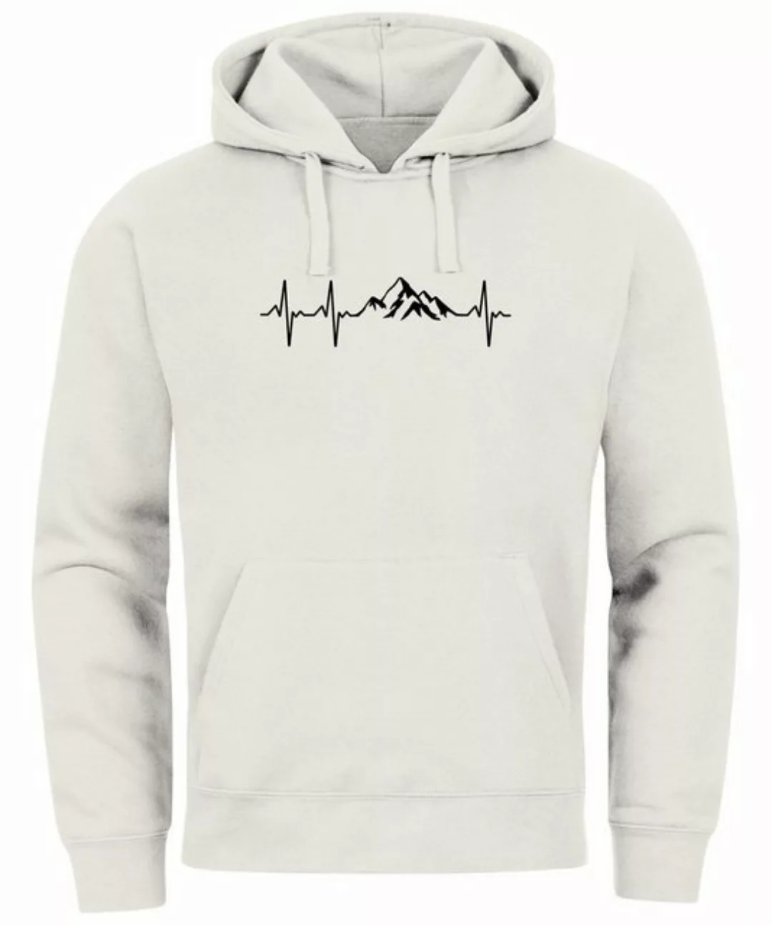 Neverless Hoodie Hoodie Herren Print Wandern Berge Herzschlag Outdoor Aufdr günstig online kaufen