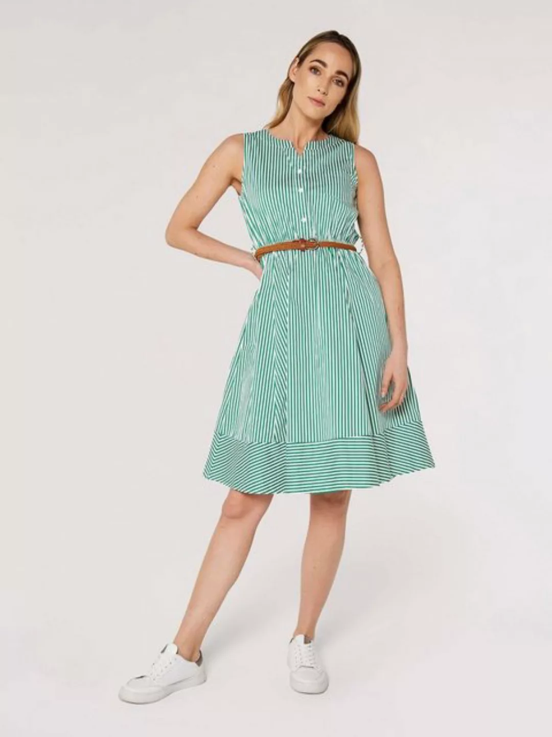 Apricot Sommerkleid gestreift, ohne Details günstig online kaufen