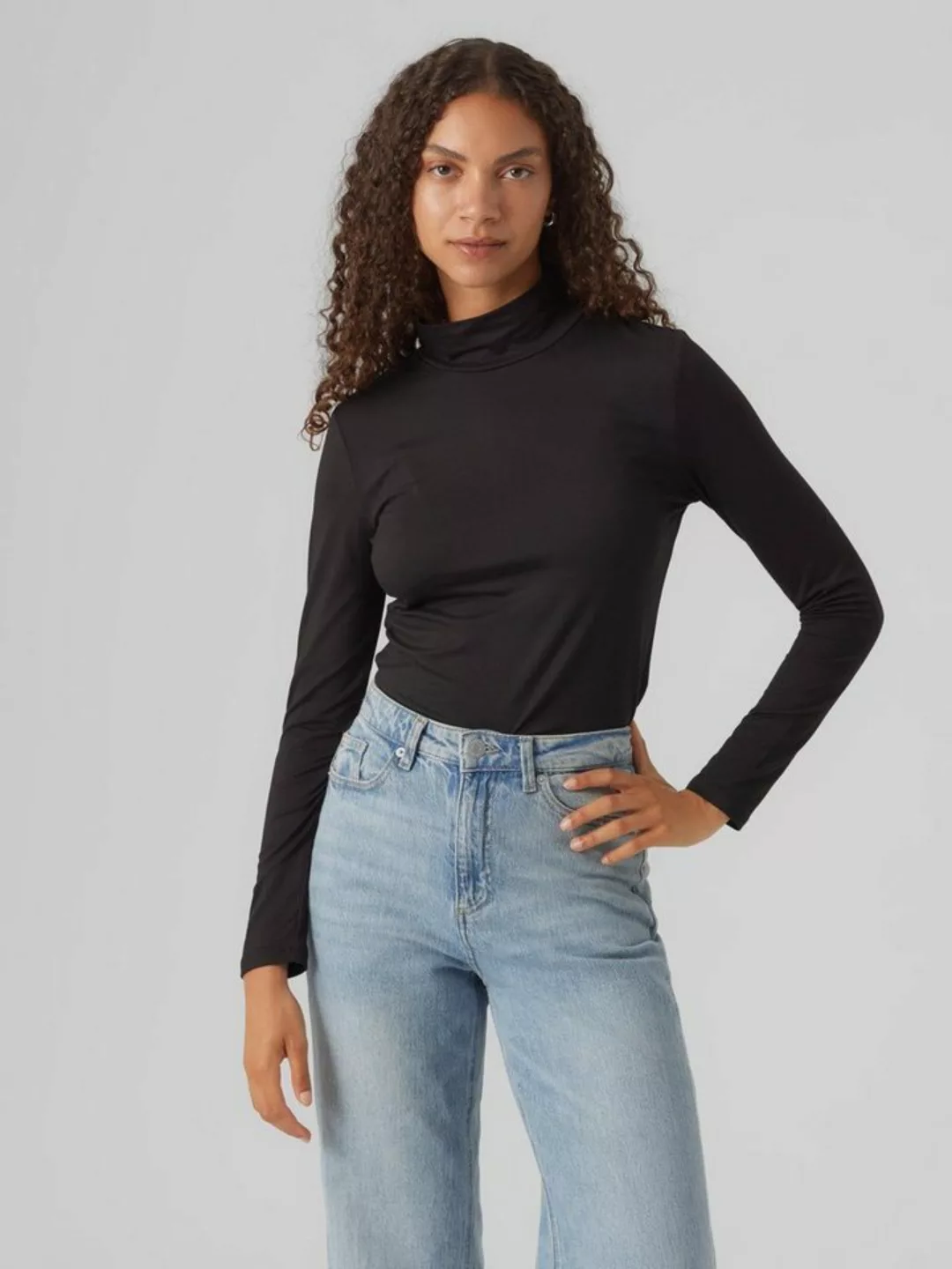 Vero Moda Langarmshirt VMINA LS HIGHNECK TOP JRS BOO günstig online kaufen