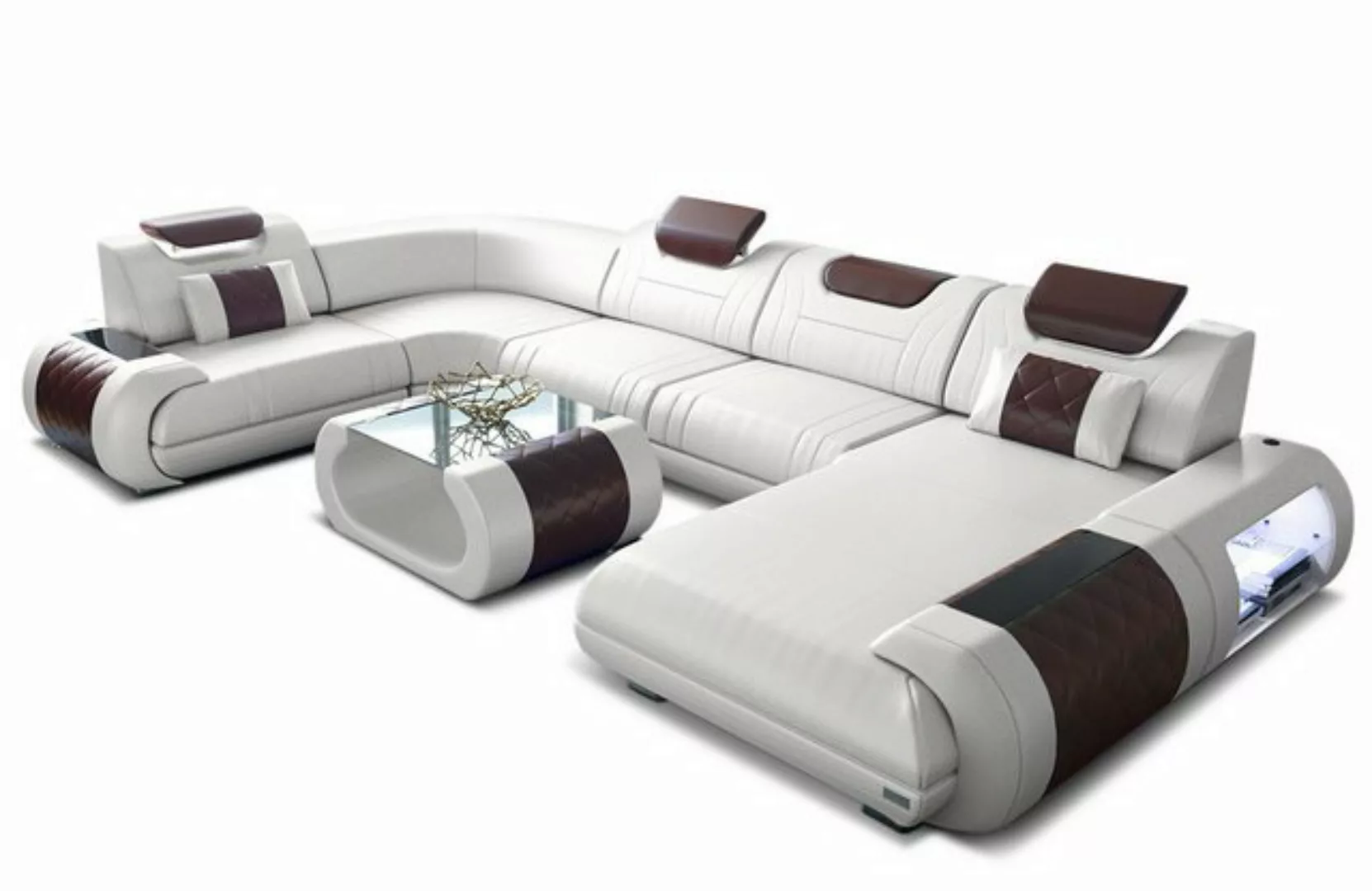 Sofa Dreams Wohnlandschaft Ledersofa Rimini U Form Ledercouch Leder Sofa, C günstig online kaufen