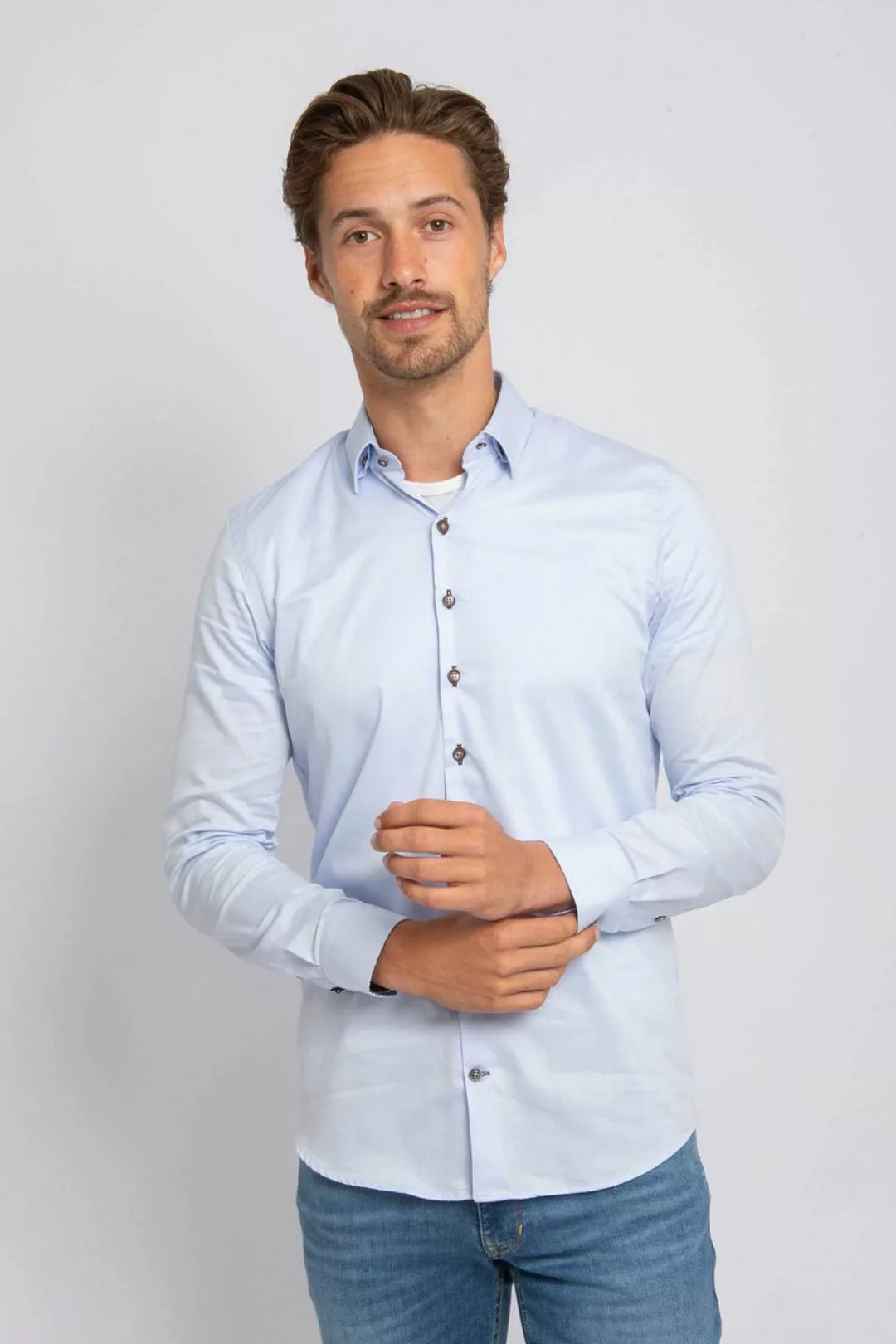 Suitable Twill Hemd Hellblau - Größe 38 günstig online kaufen