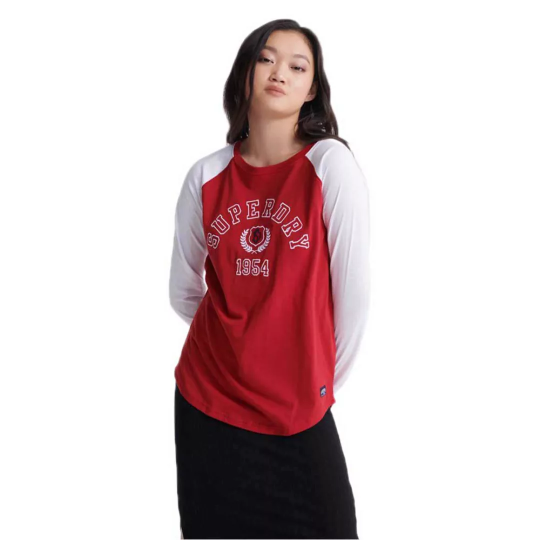 Superdry College Raglan Graphic Langarm-t-shirt M Chilli Pepper günstig online kaufen