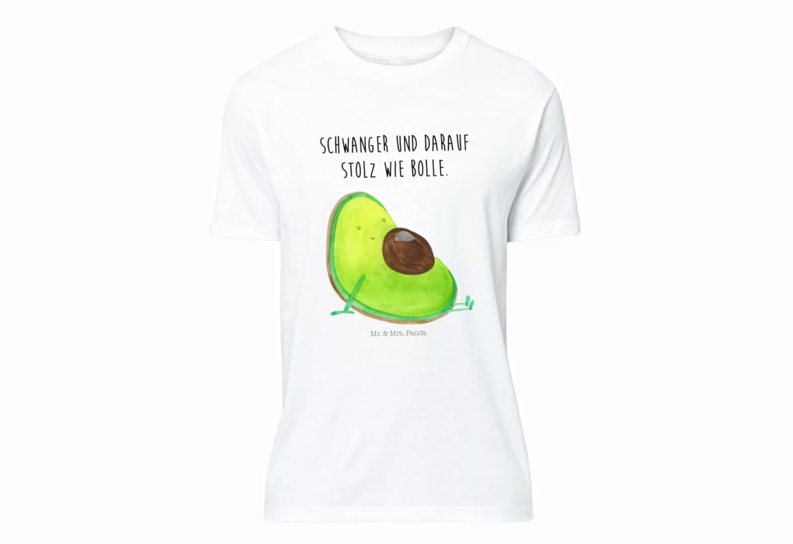 Mr. & Mrs. Panda T-Shirt Avocado schwanger - Weiß - Geschenk, Nachthemd, Ve günstig online kaufen