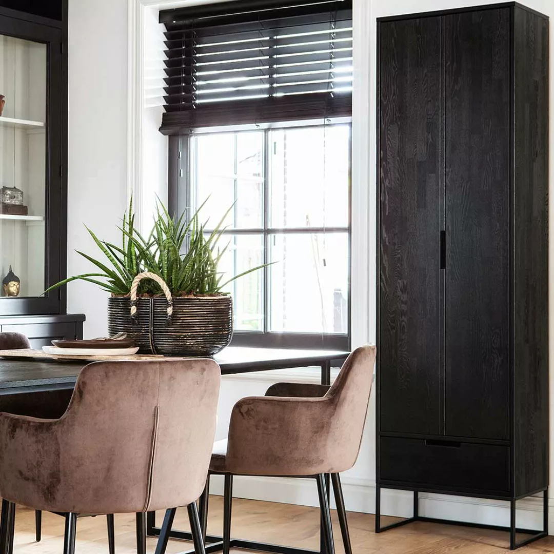 Holzschrank in Schwarz 210 cm hoch günstig online kaufen