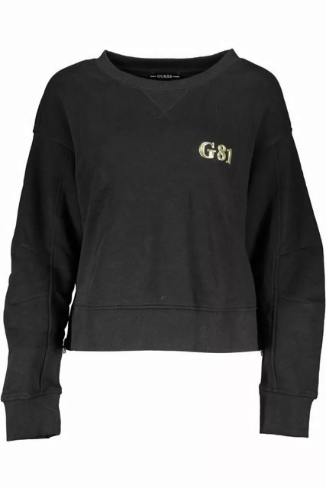 GUESS JEANS Sweatshirt Bio-Damenpullover Schwarz: Langarm, Rundhals & günstig online kaufen