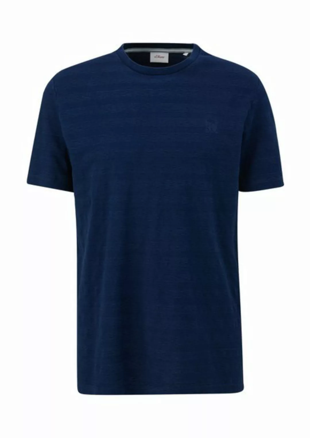 s.Oliver Kurzarmshirt T-Shirt aus Baumwolle Streifen-Detail, Label-Patch günstig online kaufen