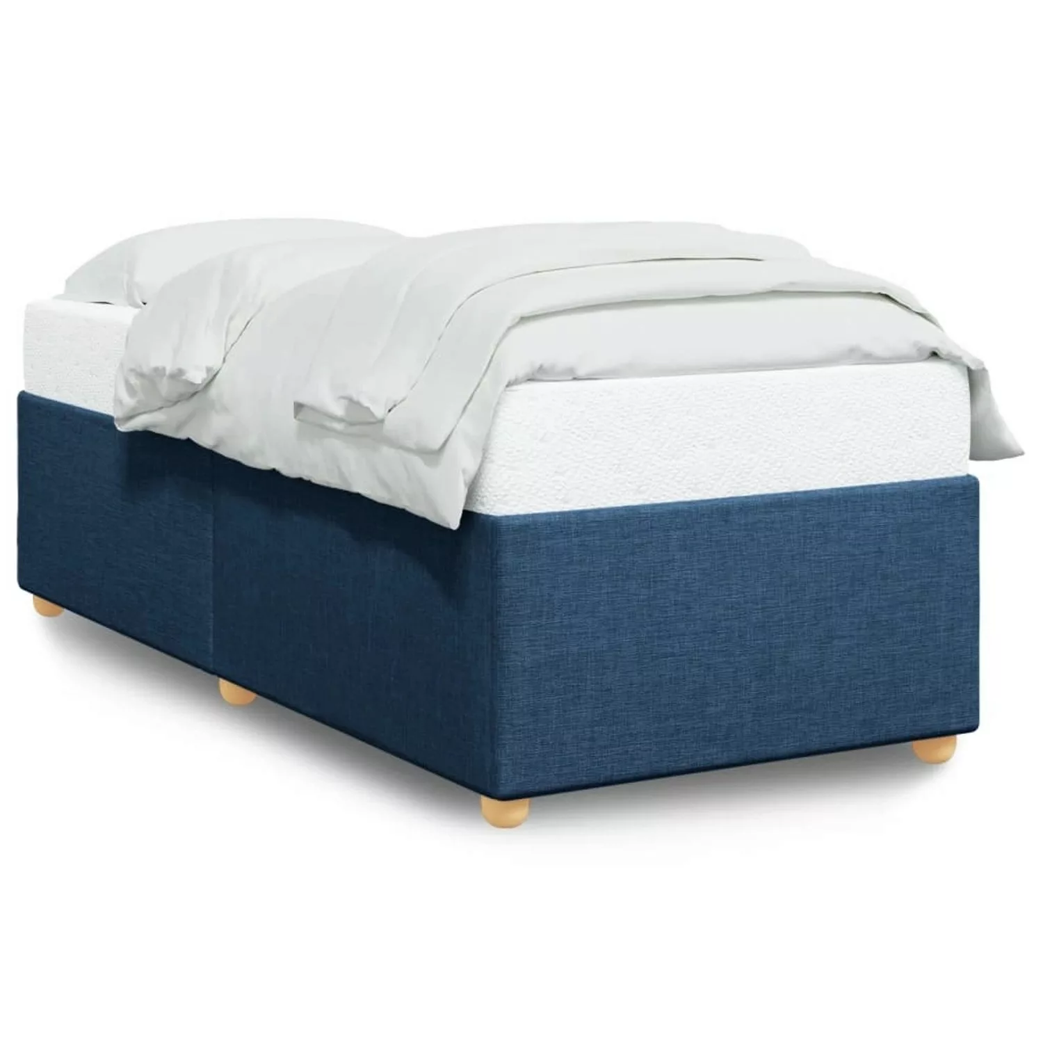 vidaXL Bett Bettgestell ohne Matratze Blau 80x200 cm Stoff günstig online kaufen