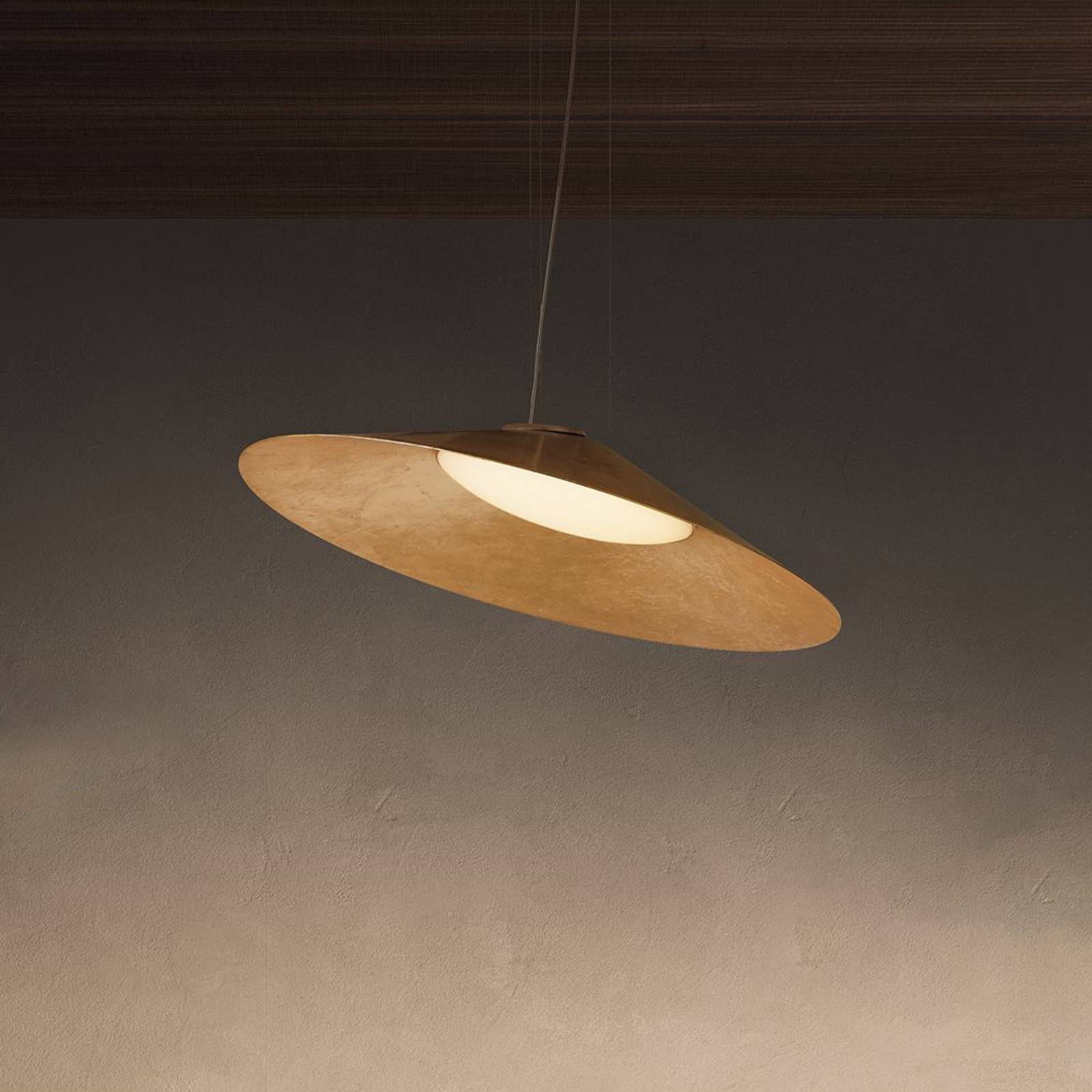 kdln LED-Hängelampe Kate, gold-foliert, 2.700 K, Ø 90 cm günstig online kaufen