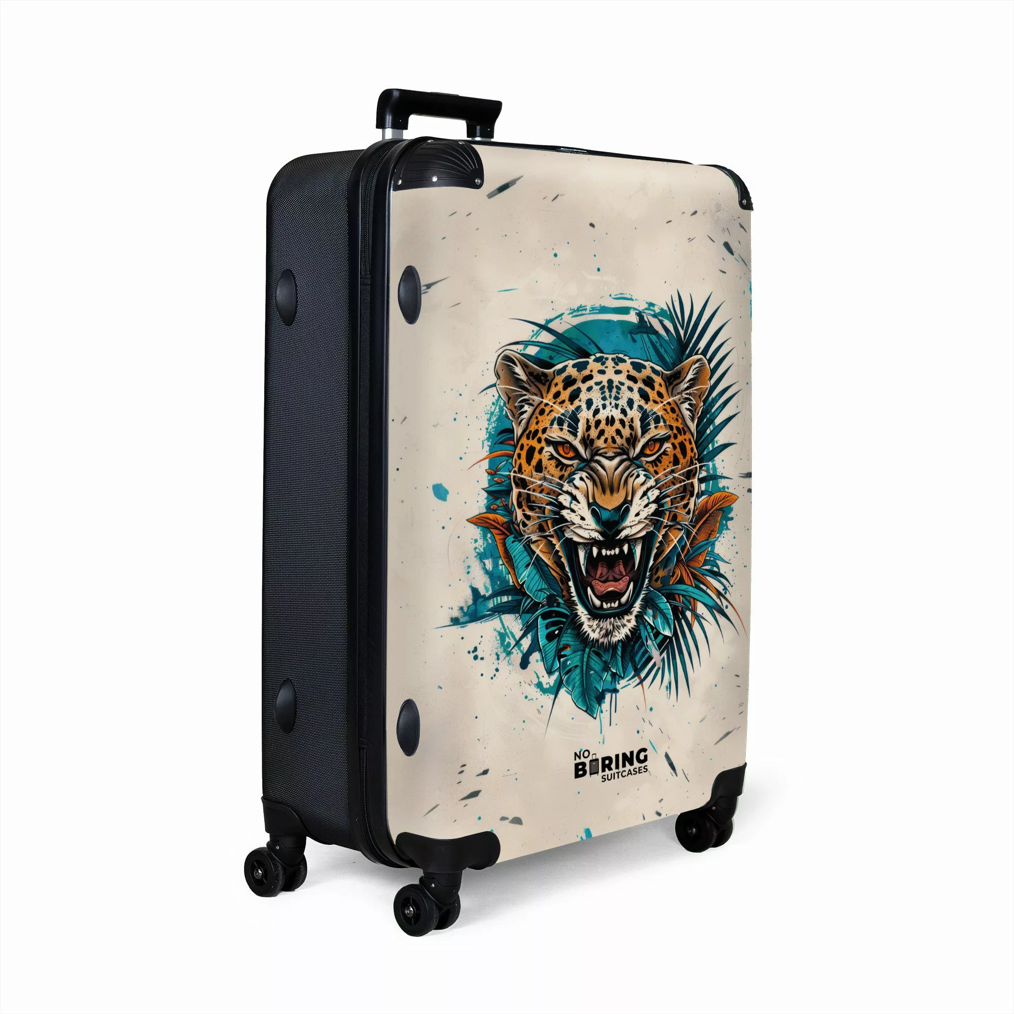 NoBoringSuitcases.com© Hartschalen-Trolley Beige mit Jaguar 77 günstig online kaufen