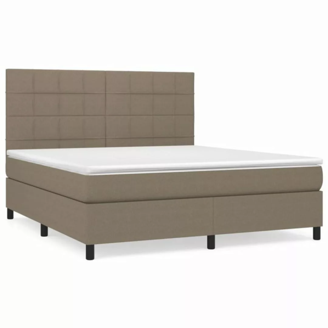 vidaXL Boxspringbett Boxspringbett mit Matratze Taupe 180x200 cm Stoff Bett günstig online kaufen