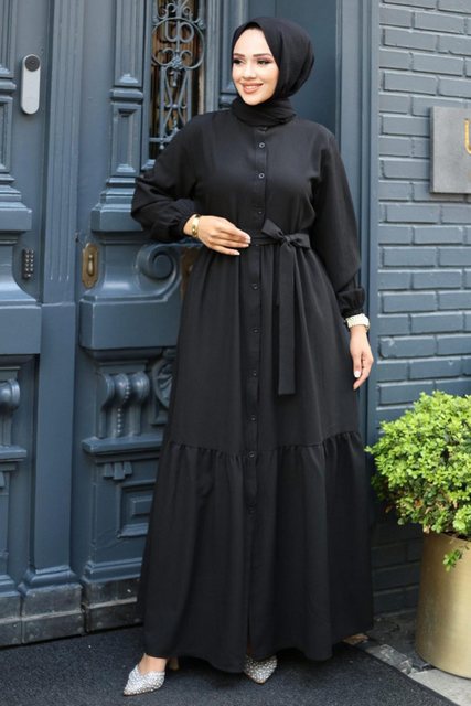 MİSSKAYLE Maxikleid Geknöpftes Abaya - Bodendetail günstig online kaufen