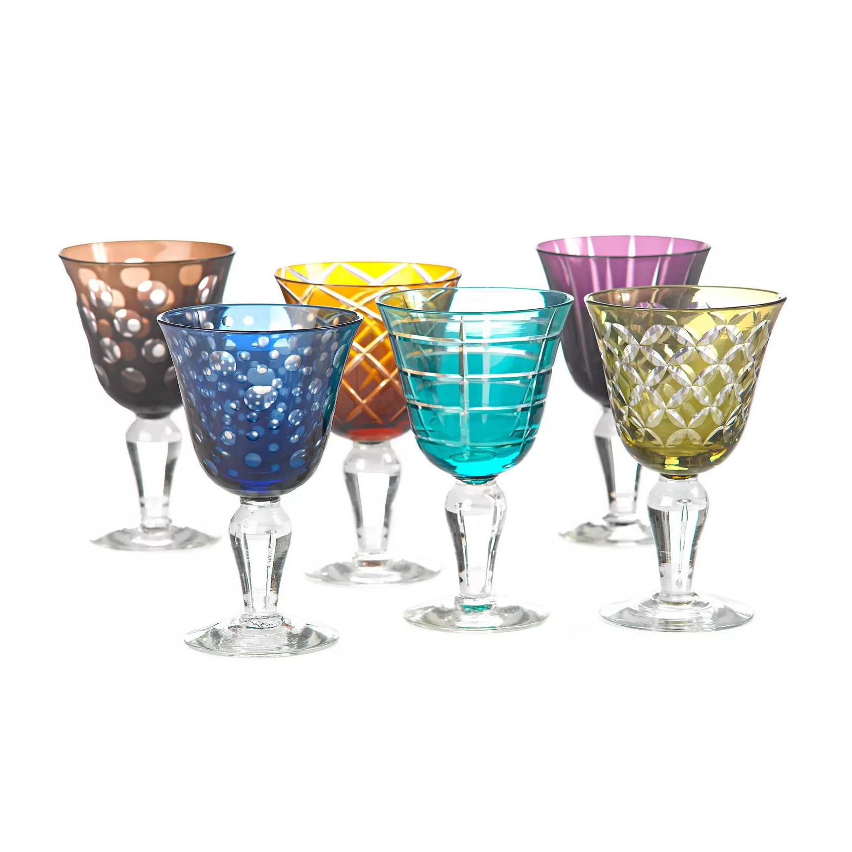 pols potten - Cuttings Weinglas 6er Set - mehrfarben/H 17cm x Ø 10cm günstig online kaufen