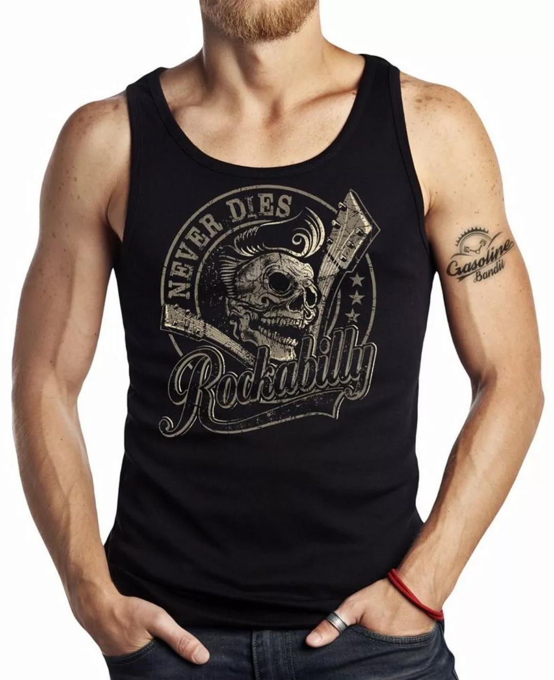 GASOLINE BANDIT® Tanktop für Hot-Rod Biker Rocker Motorrad Fans: Rockabilly günstig online kaufen