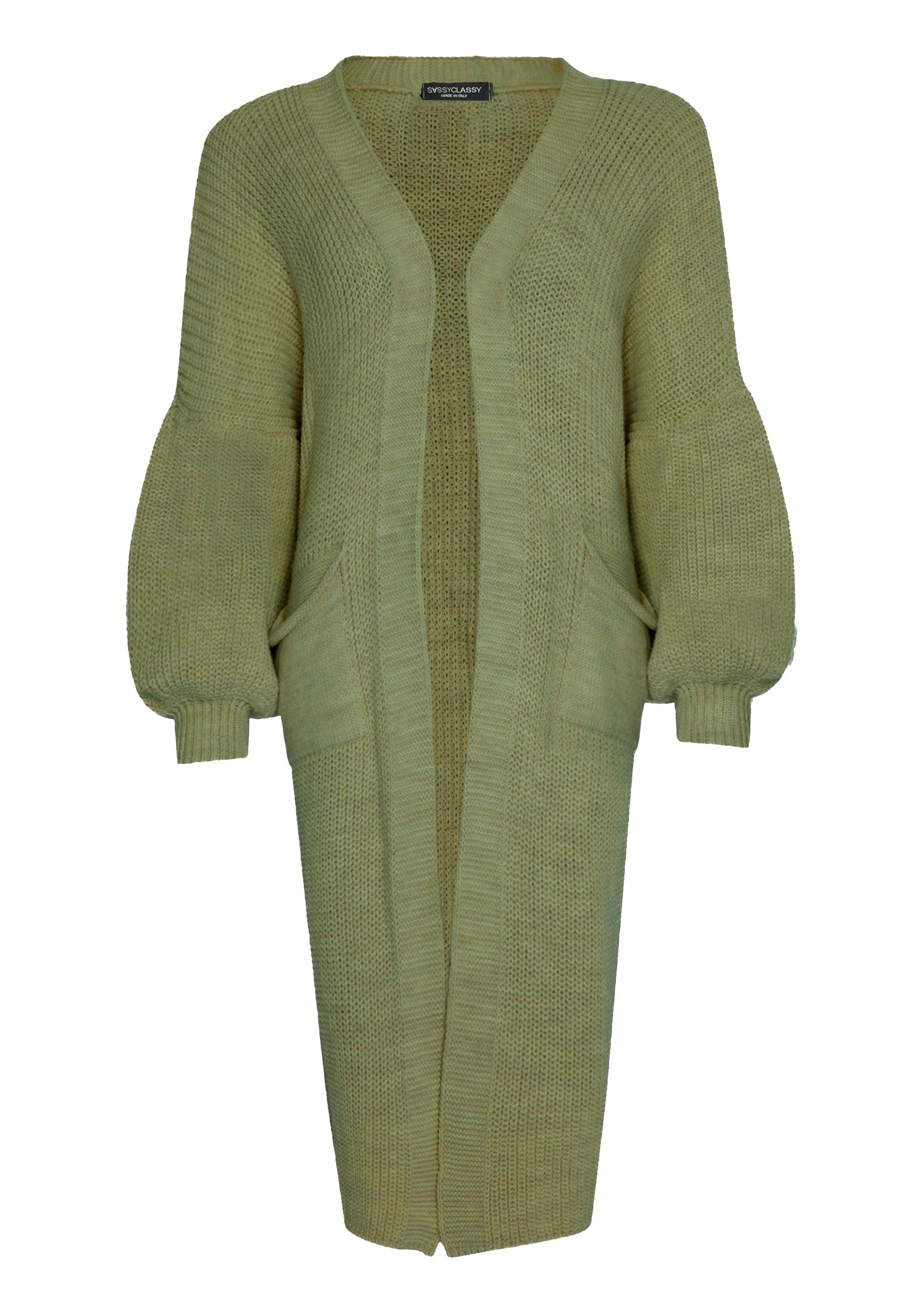 SASSYCLASSY Cardigan Oversize Strickjacke Damen lang günstig online kaufen