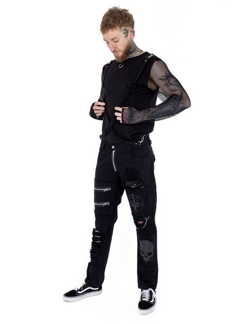 Vixxsin Stoffhose Cursed Distressed Punk Slashed Gothic Pants günstig online kaufen