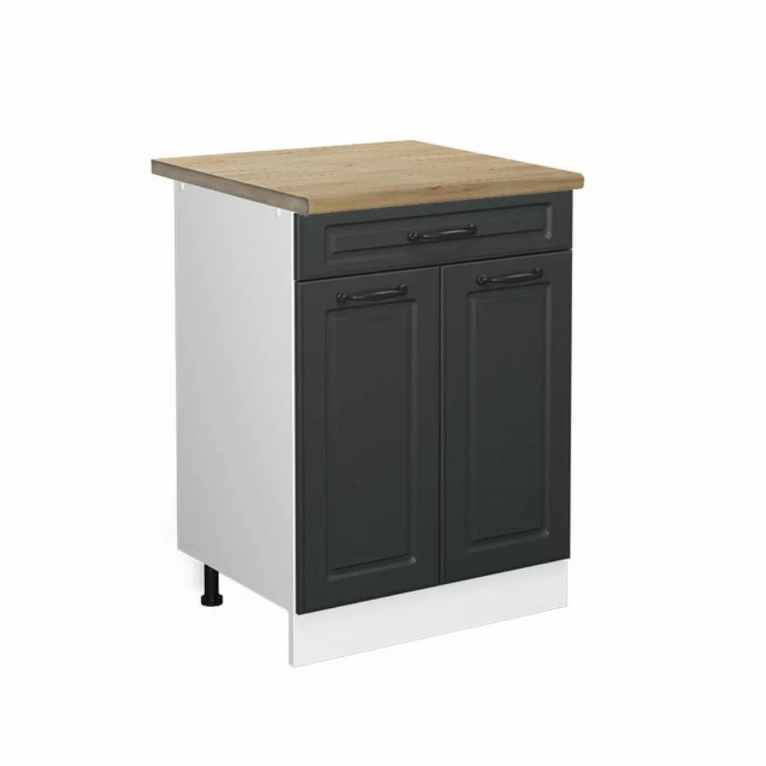 Vicco Unterschrank R-Line, Anthrazit Landhaus/Weiß, 60cm, Schublade, ohne A günstig online kaufen