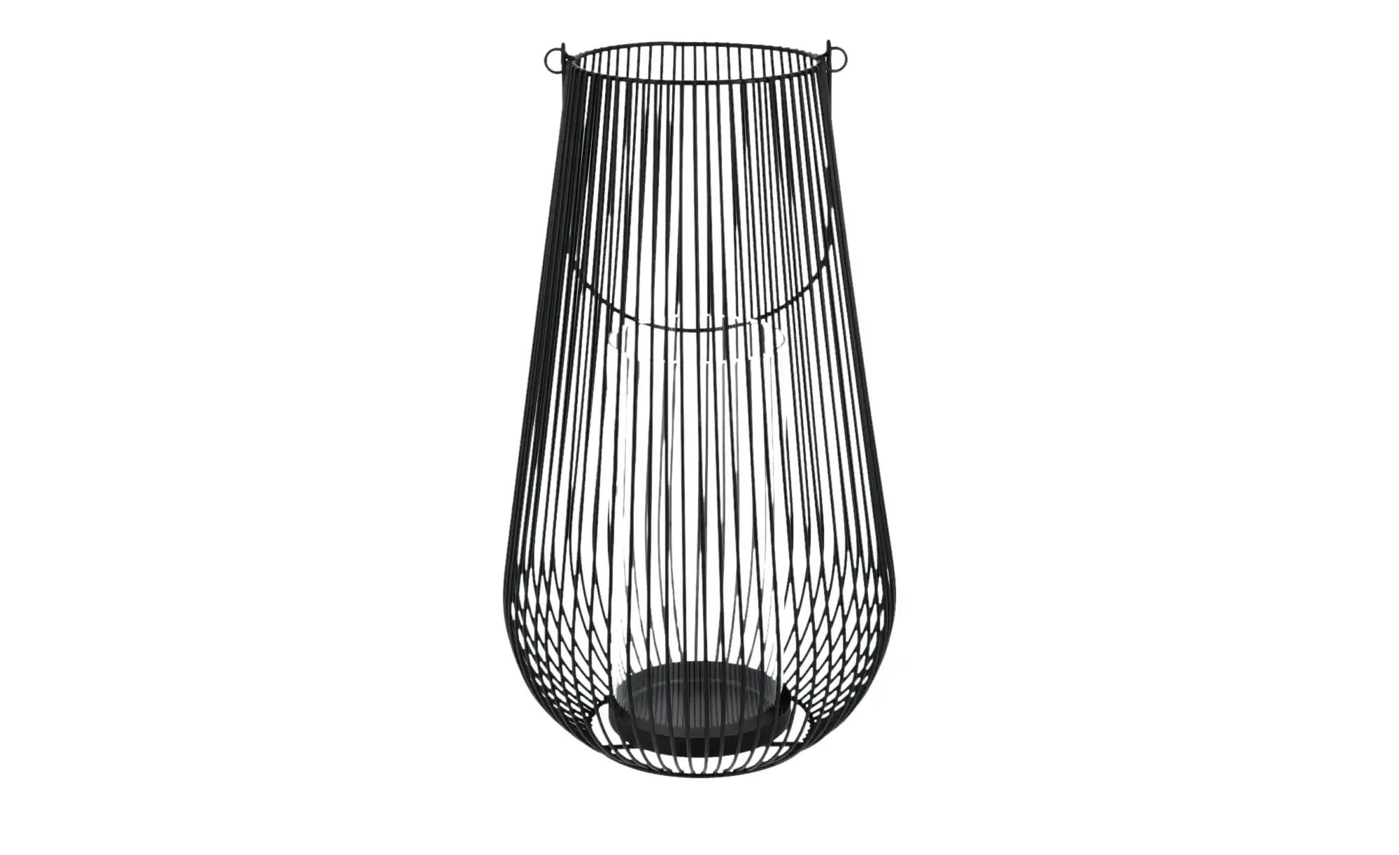 Windlicht ¦ schwarz ¦ Metall, Glas  ¦ Maße (cm): H: 36  Ø: 20.5 Accessoires günstig online kaufen