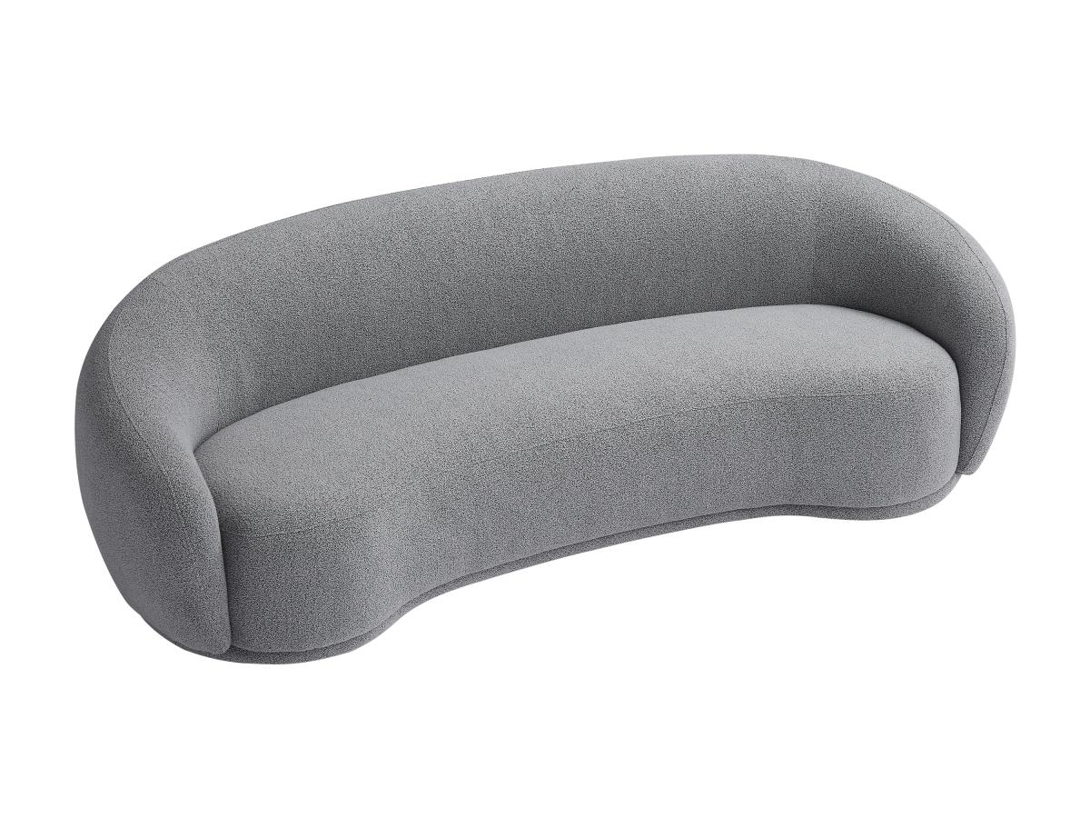 Sofa 3-Sitzer - Bouclé-Stoff - Grau - BOVANA von Pascal Morabito günstig online kaufen