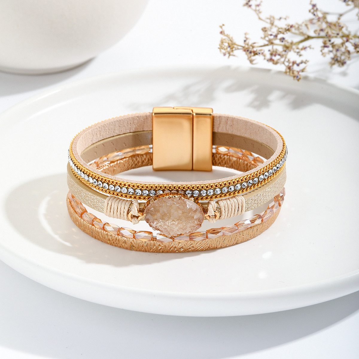 KARMA Lederarmband Damenarmband Wickelarmband Damen Magnetverschluss günstig online kaufen