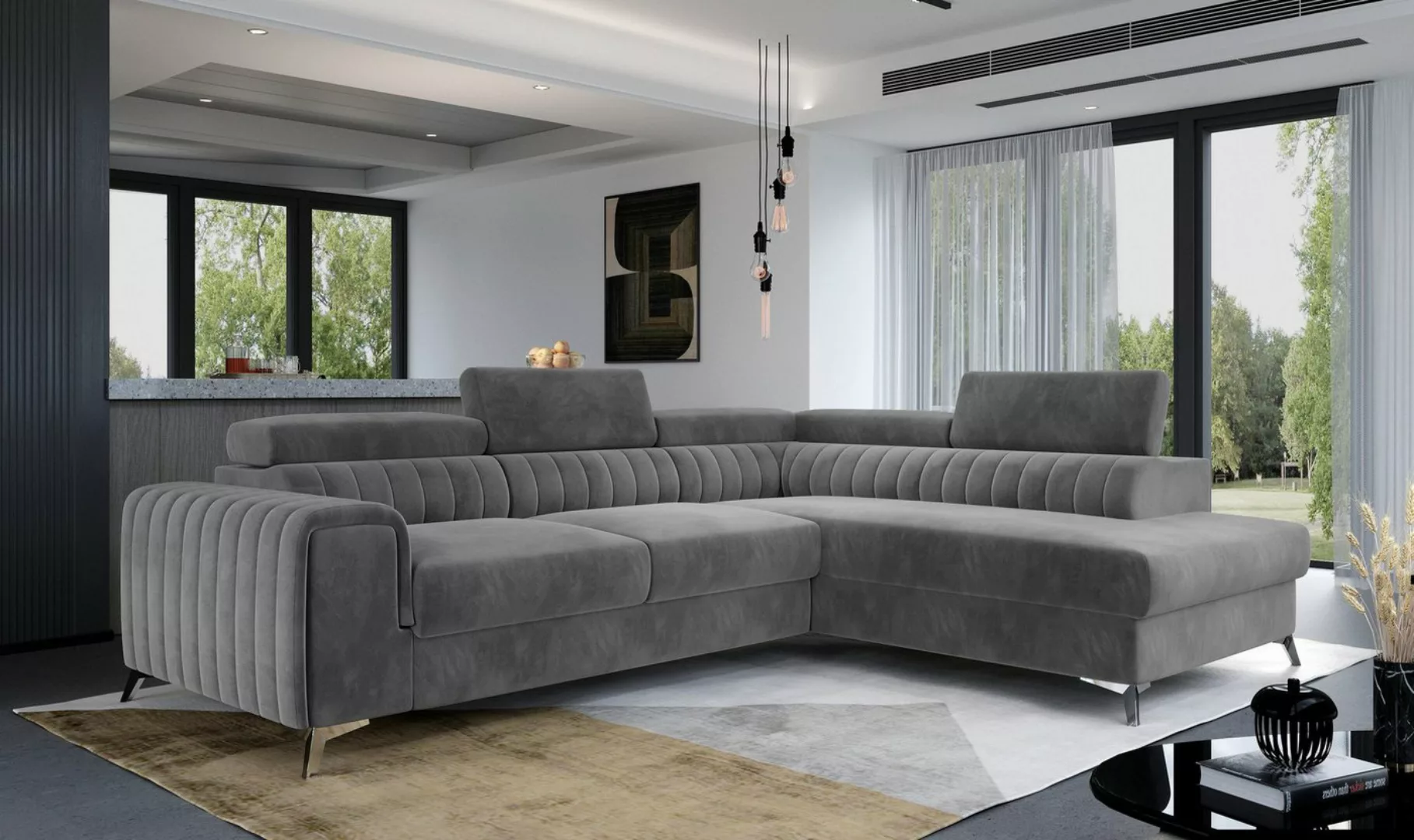 MOEBLO Ecksofa OLIVIER, mit Schlaffunktion und Bettkasten, Couch für Wohnzi günstig online kaufen