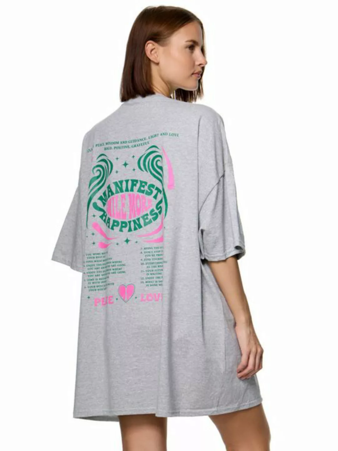Worldclassca T-Shirt Worldclassca Oversized PEACE LOVE Print T-Shirt lang S günstig online kaufen