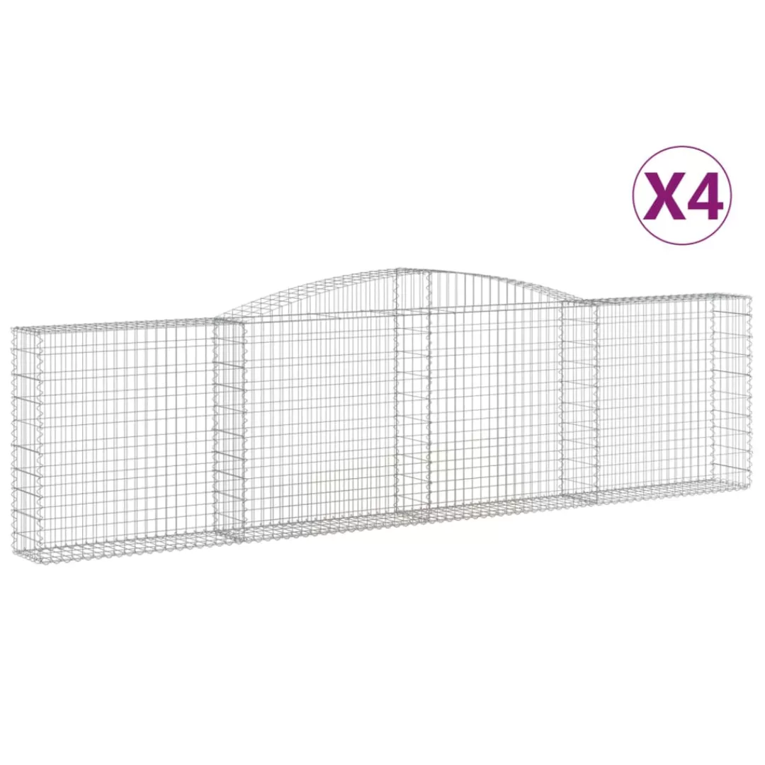 Vidaxl Gabionen Mit Hochbogen 4 Stk. 400x30x100/120cm Verzinktes Eisen günstig online kaufen