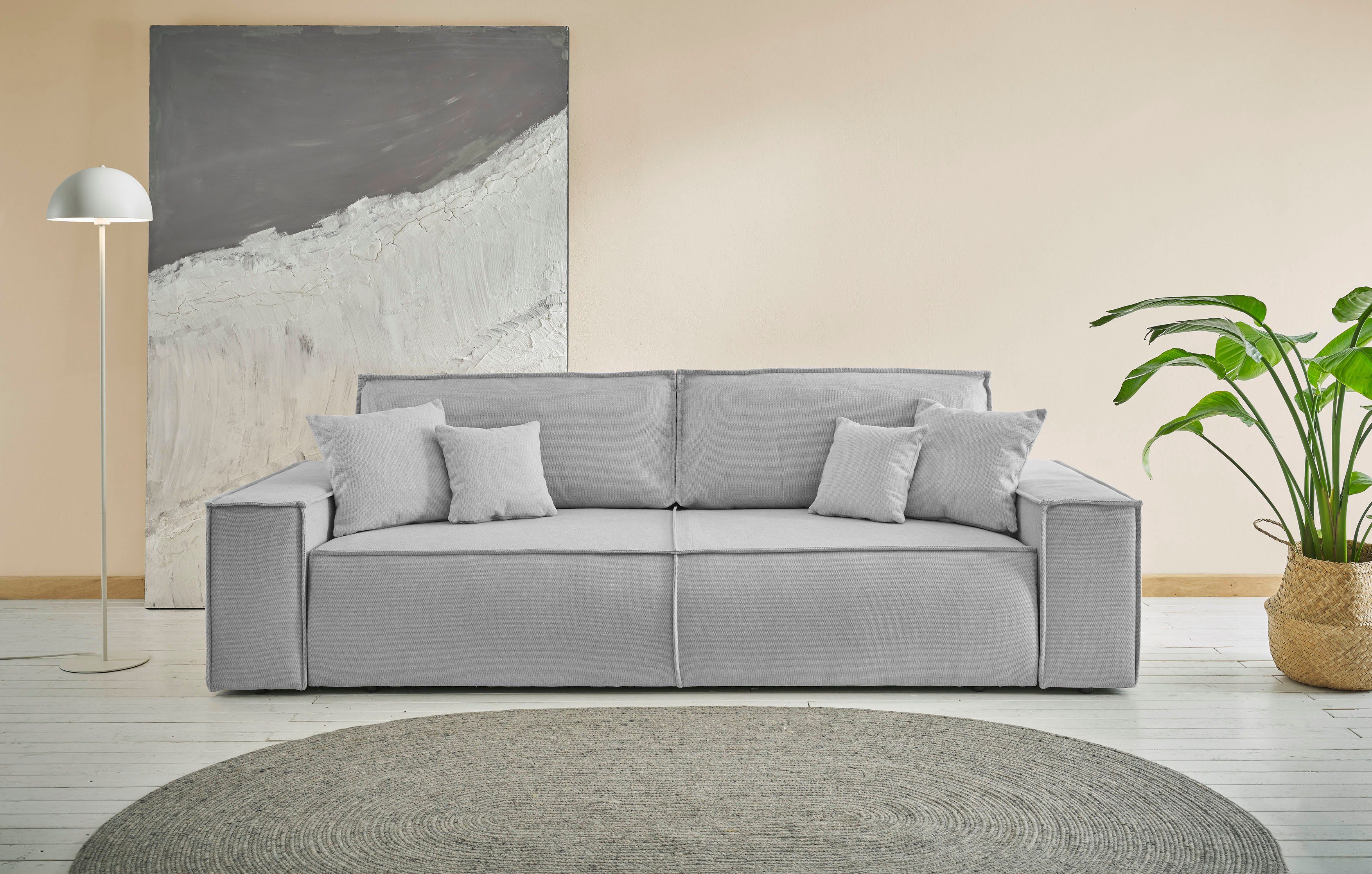 andas 3-Sitzer "FINNLEY Schlafsofa 257 cm, Schlaffunktion mit Bettkasten (2 günstig online kaufen