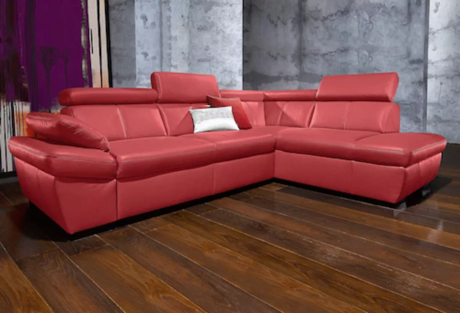 exxpo - sofa fashion Ecksofa Salerno, L-Form, inkl. Kopf- und Armteilverste günstig online kaufen