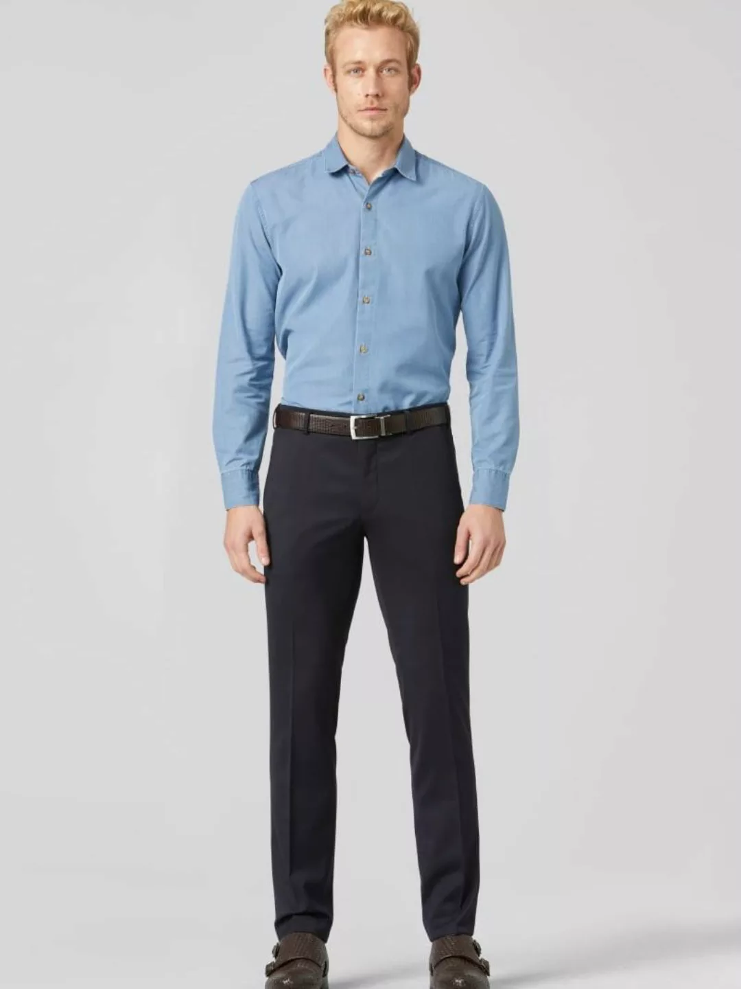 Meyer Chino Bonn Wool Blend Navy - Größe 24 günstig online kaufen