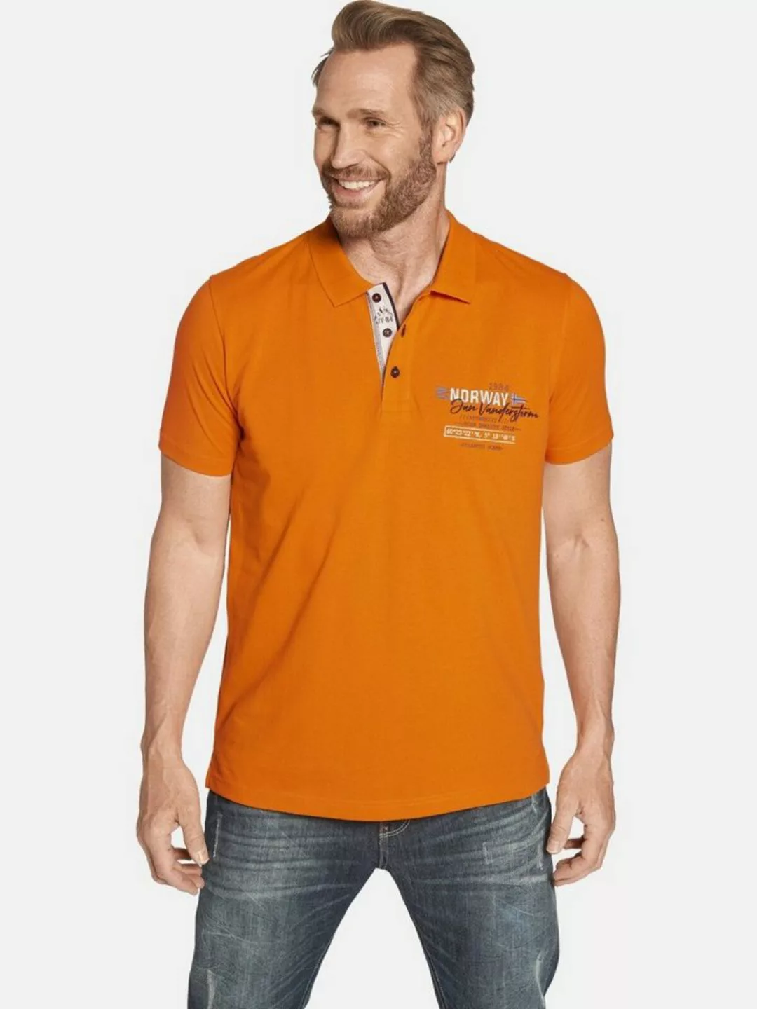 Jan Vanderstorm Poloshirt RAGGE mit seitlichen Schlitzen günstig online kaufen