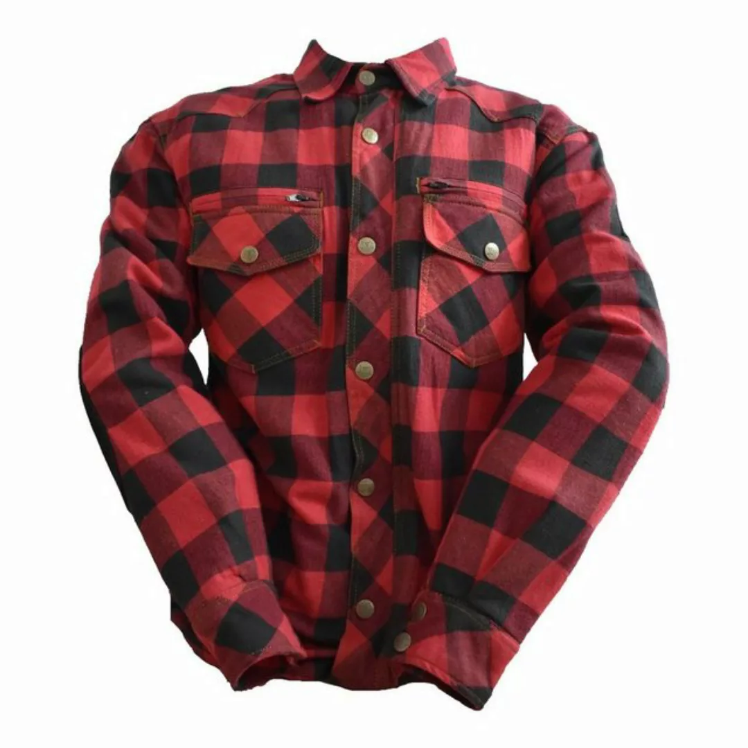 Bores Motorradjacke Bores Lumberjack Jacken-Hemd schwarz / rot Herren günstig online kaufen