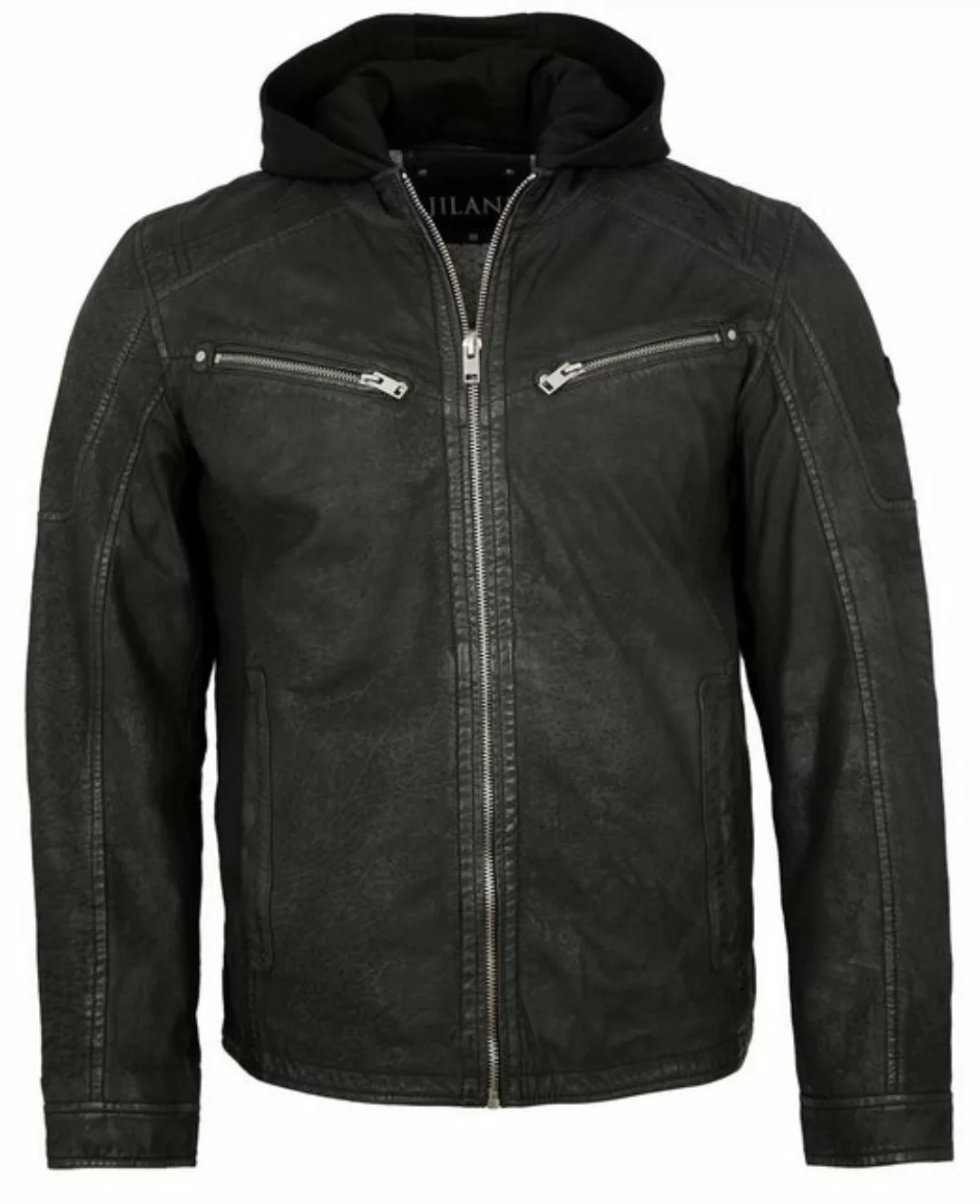 Jilani Lederjacke Ventura Jilani - Herren Echtleder Lederjacke Kapuze Nubuk günstig online kaufen