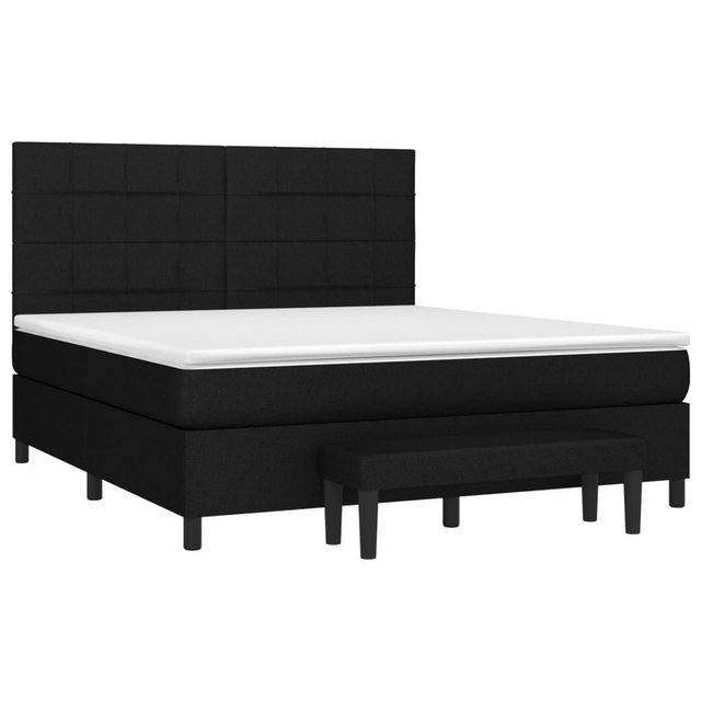 furnicato Bett Boxspringbett mit Matratze Schwarz 160x200 cm Stoff (1-tlg) günstig online kaufen