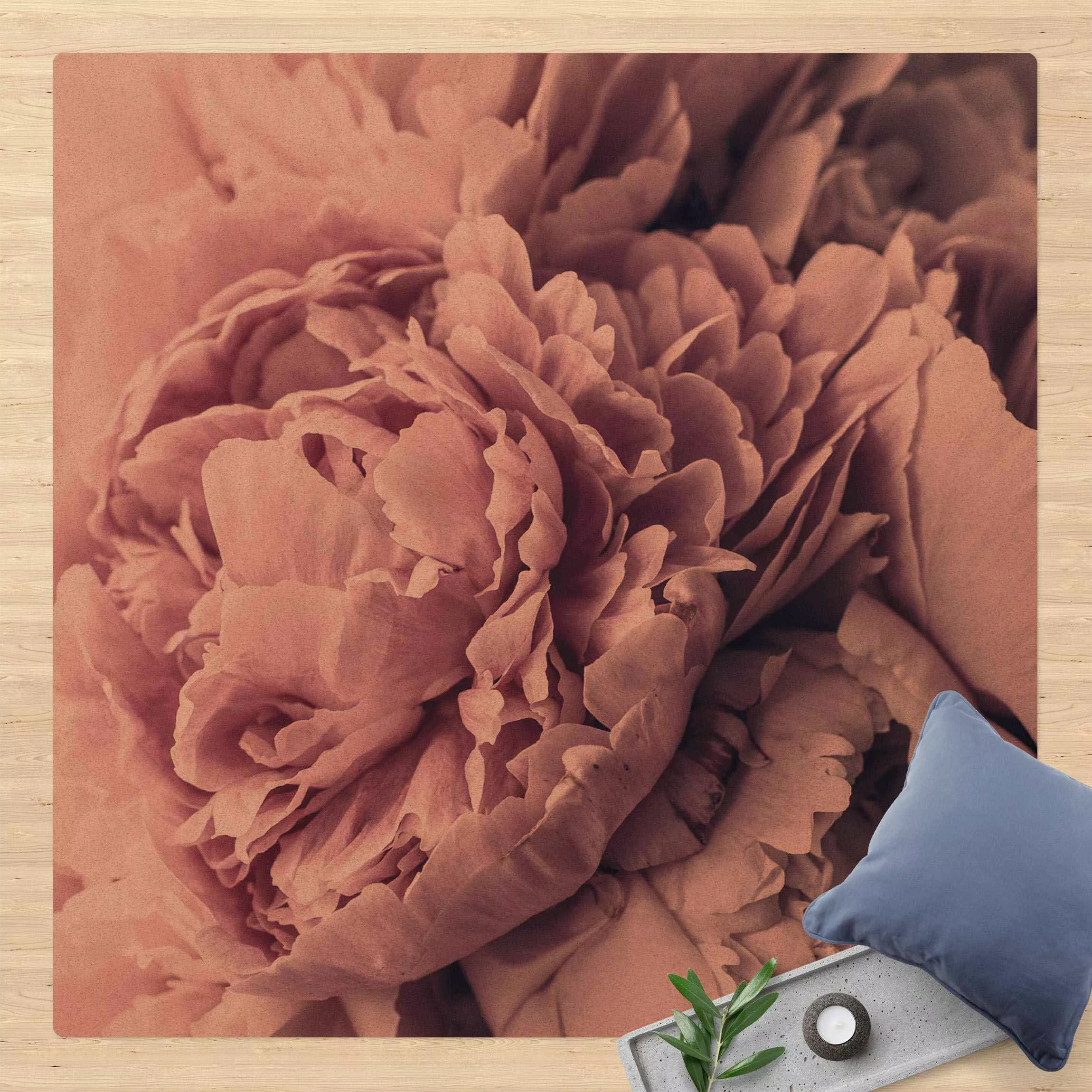 Kork-Teppich Lila Pfingstrosenblüten günstig online kaufen