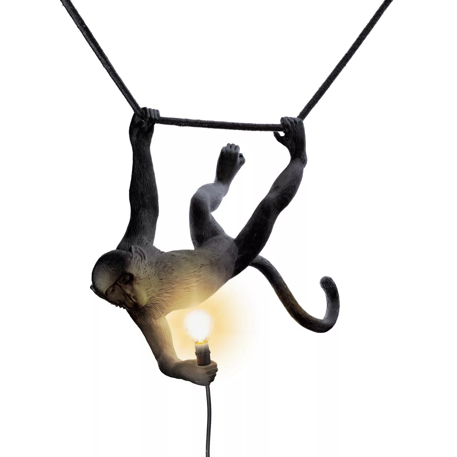 SELETTI Monkey Lamp Hängelampe schwingend schwarz günstig online kaufen