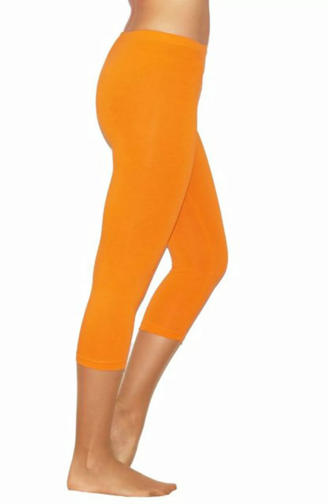 YESET Caprihose Damen 3/4 Capri Leggings Baumwolle ORANGE S Capri kurze Leg günstig online kaufen