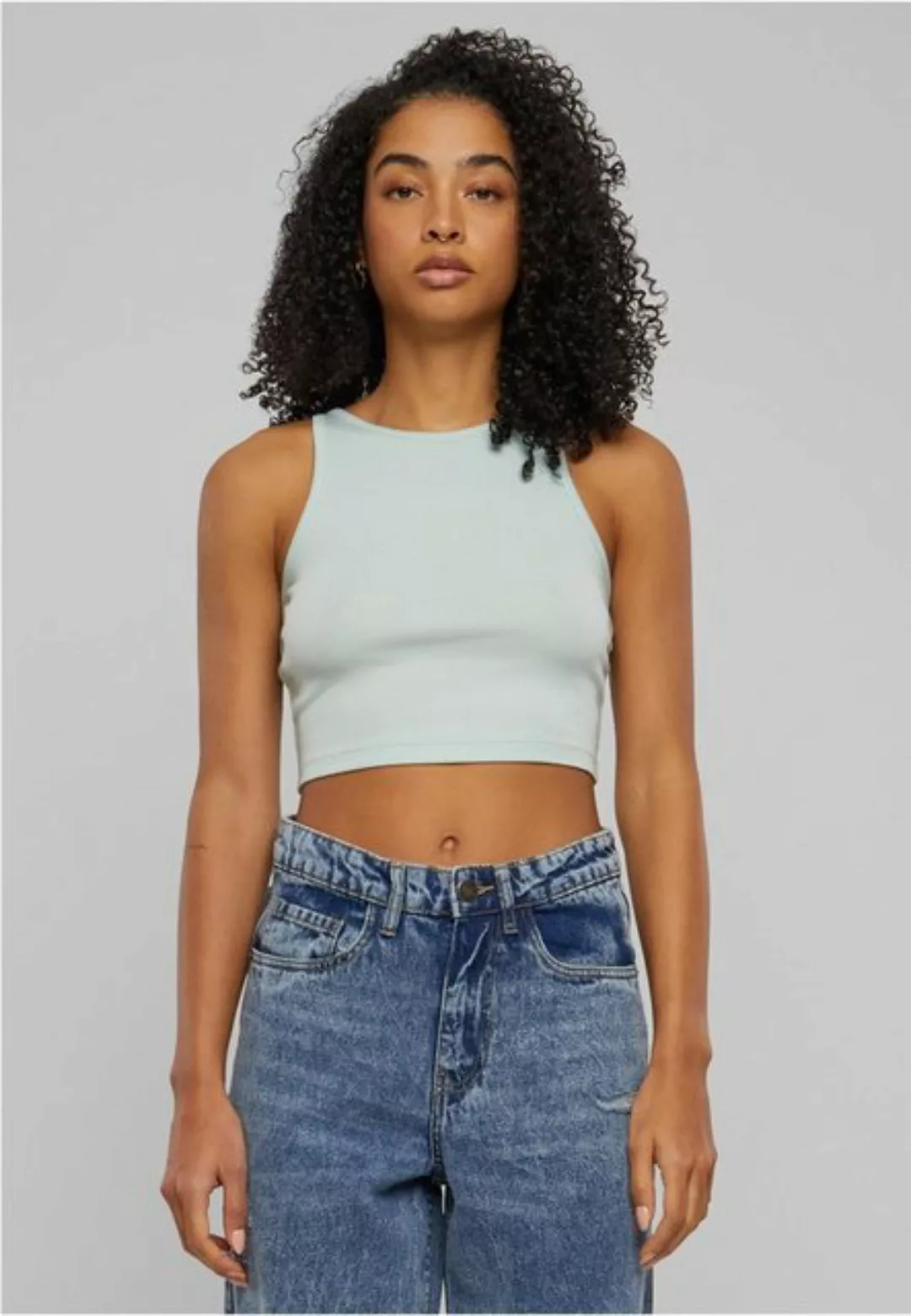 URBAN CLASSICS T-Shirt Ladies Organic Cropped Rib Top günstig online kaufen