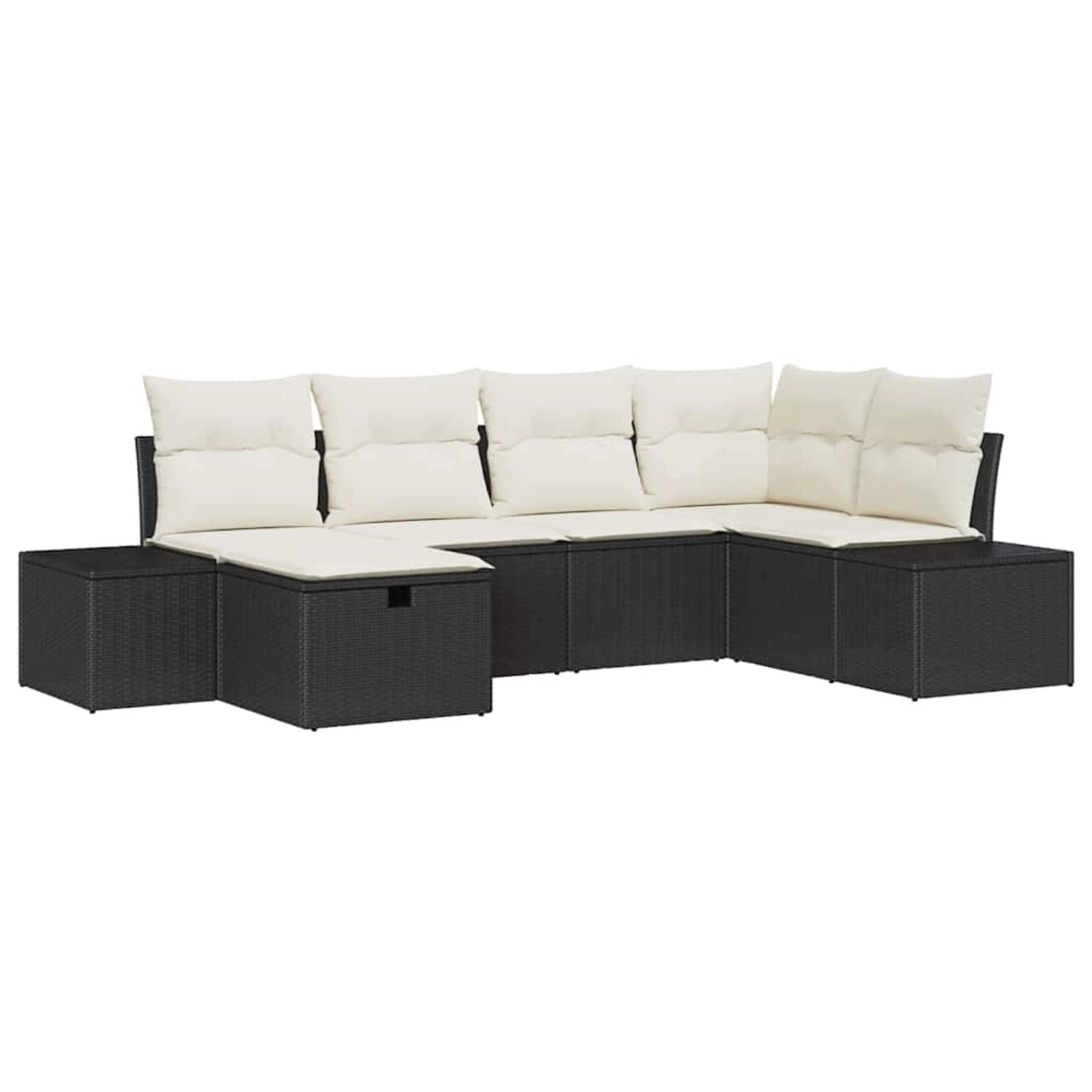 vidaXL 6-Teiliges Gartensofa-Set mit Kissen aus Schwarzem Poly Rattan 33593 günstig online kaufen