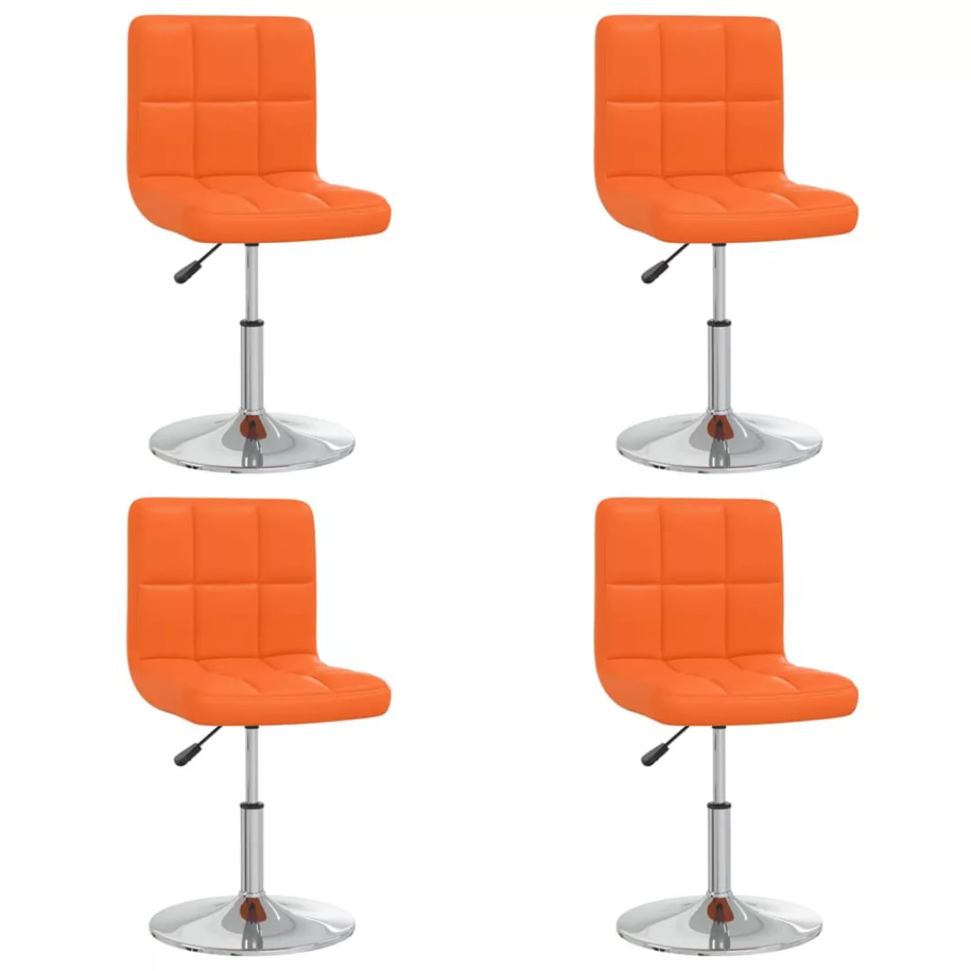 Esszimmerstühle 4 Stk. Orange Kunstleder günstig online kaufen