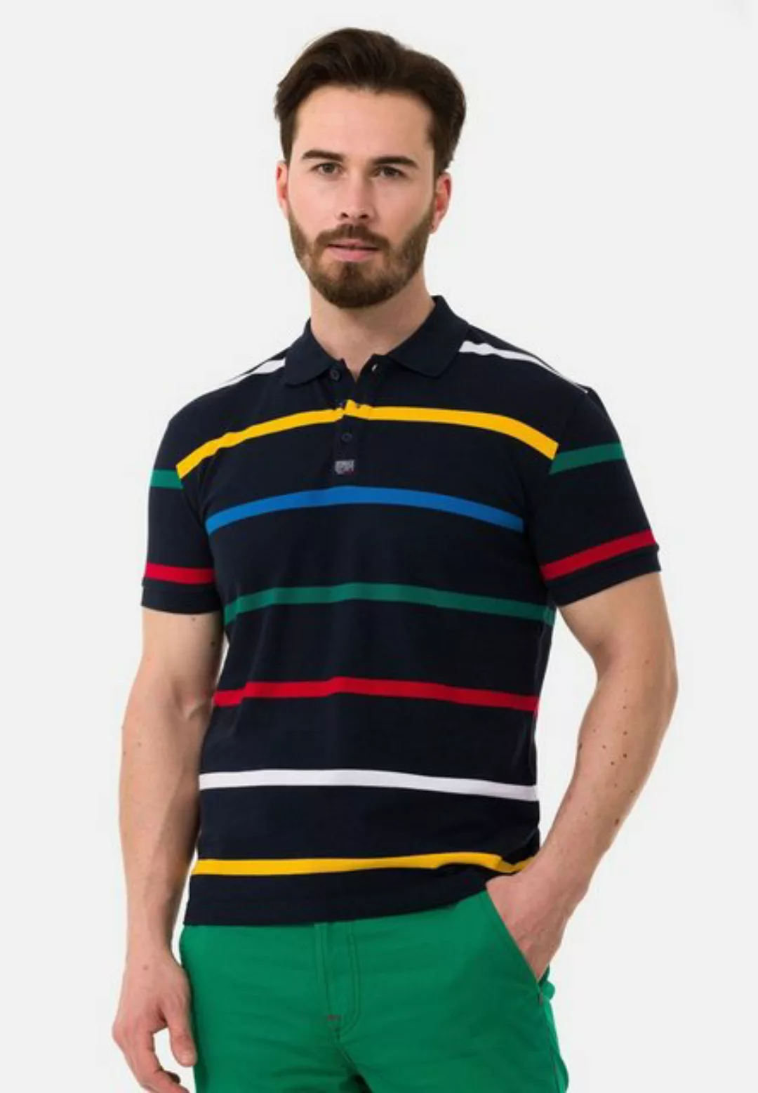 Cipo & Baxx Poloshirt mit farbenfrohem Streifen-Design günstig online kaufen