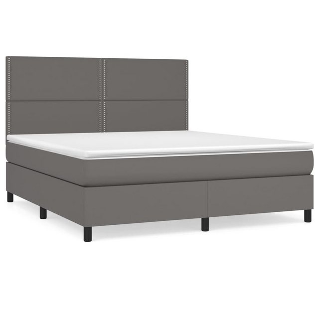 vidaXL Boxspringbett mit Matratze Grau 180x200 cm Kunstleder1466124 günstig online kaufen