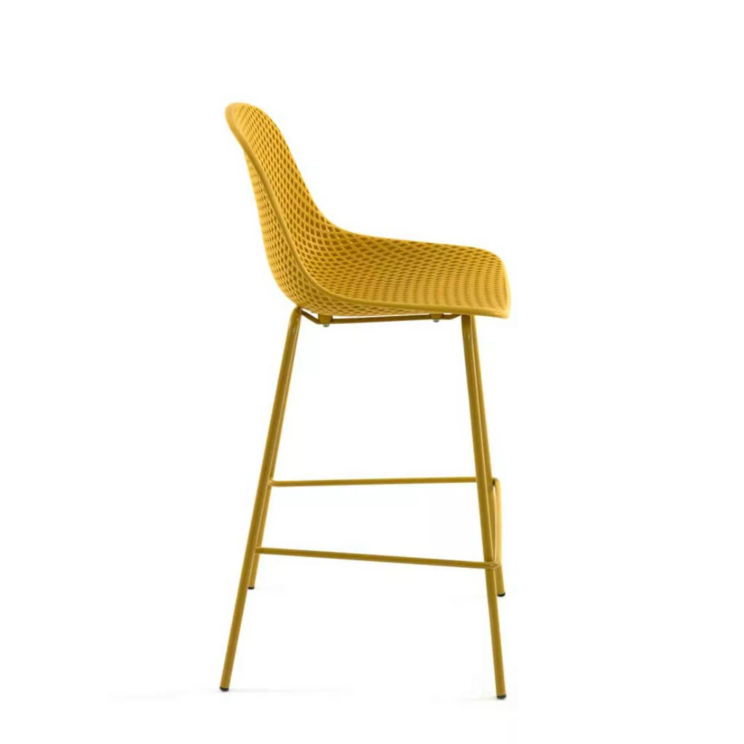 Design Barhocker in Gelb Metall und Kunststoff (4er Set) günstig online kaufen