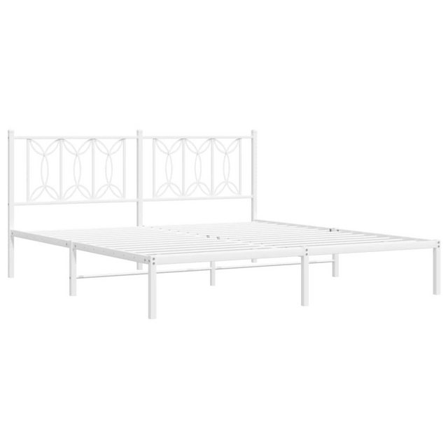 vidaXL Bett Bettgestell mit Kopfteil Metall Weiß 183x213 cm günstig online kaufen