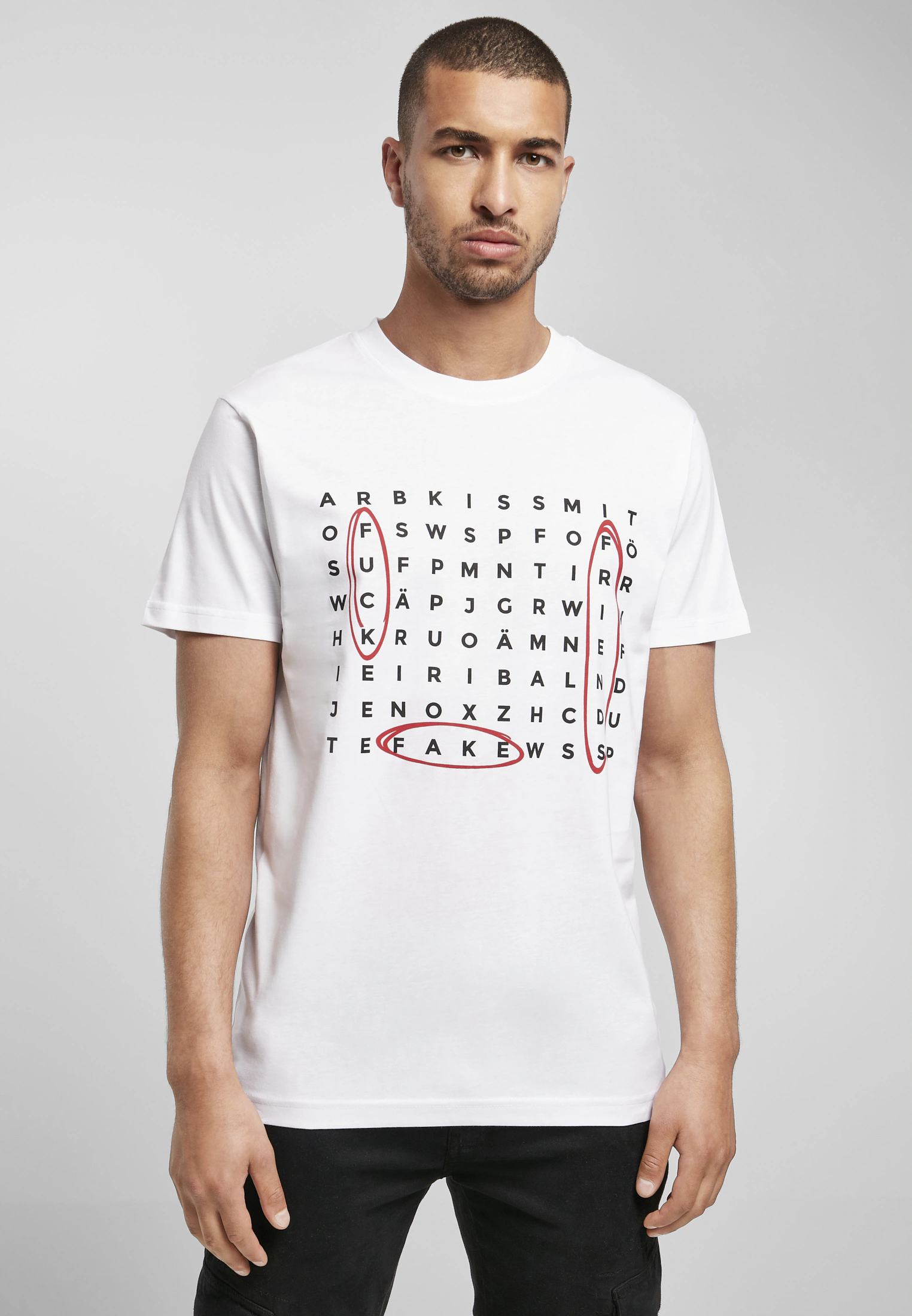 MisterTee Kurzarmshirt "Herren Crossword Tee" günstig online kaufen