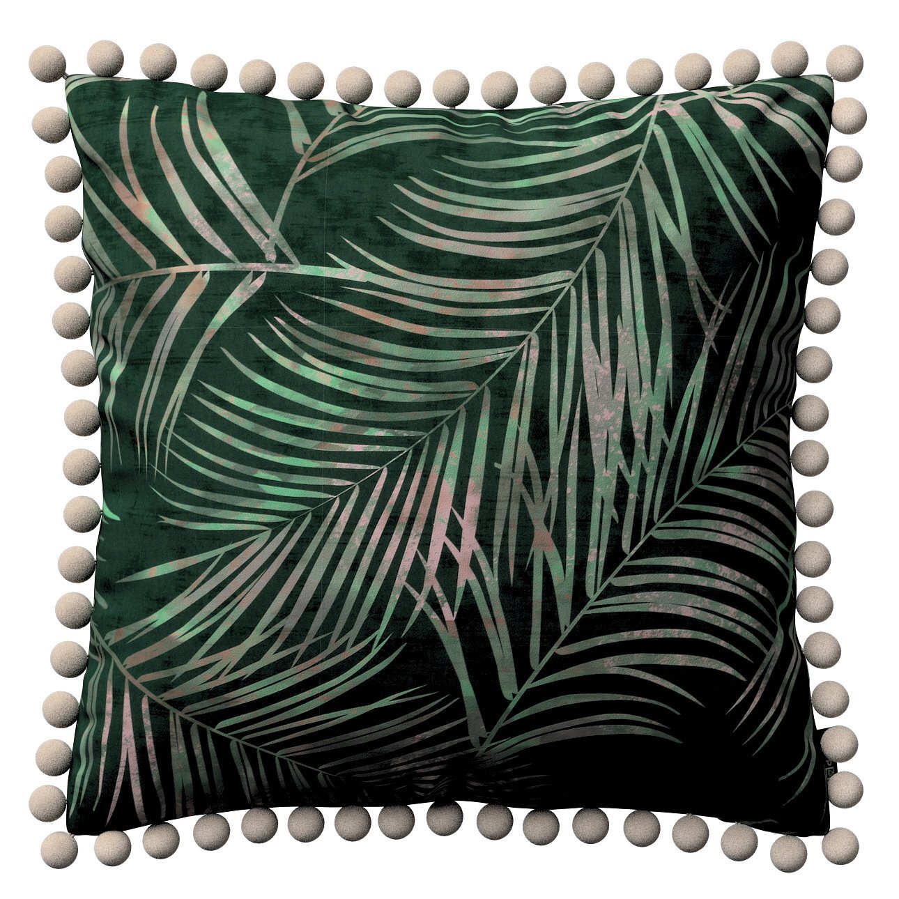 Kissenhülle Wera mit Bommeln, waldgrün, 45 x 45 cm, Velvet (704-21) günstig online kaufen